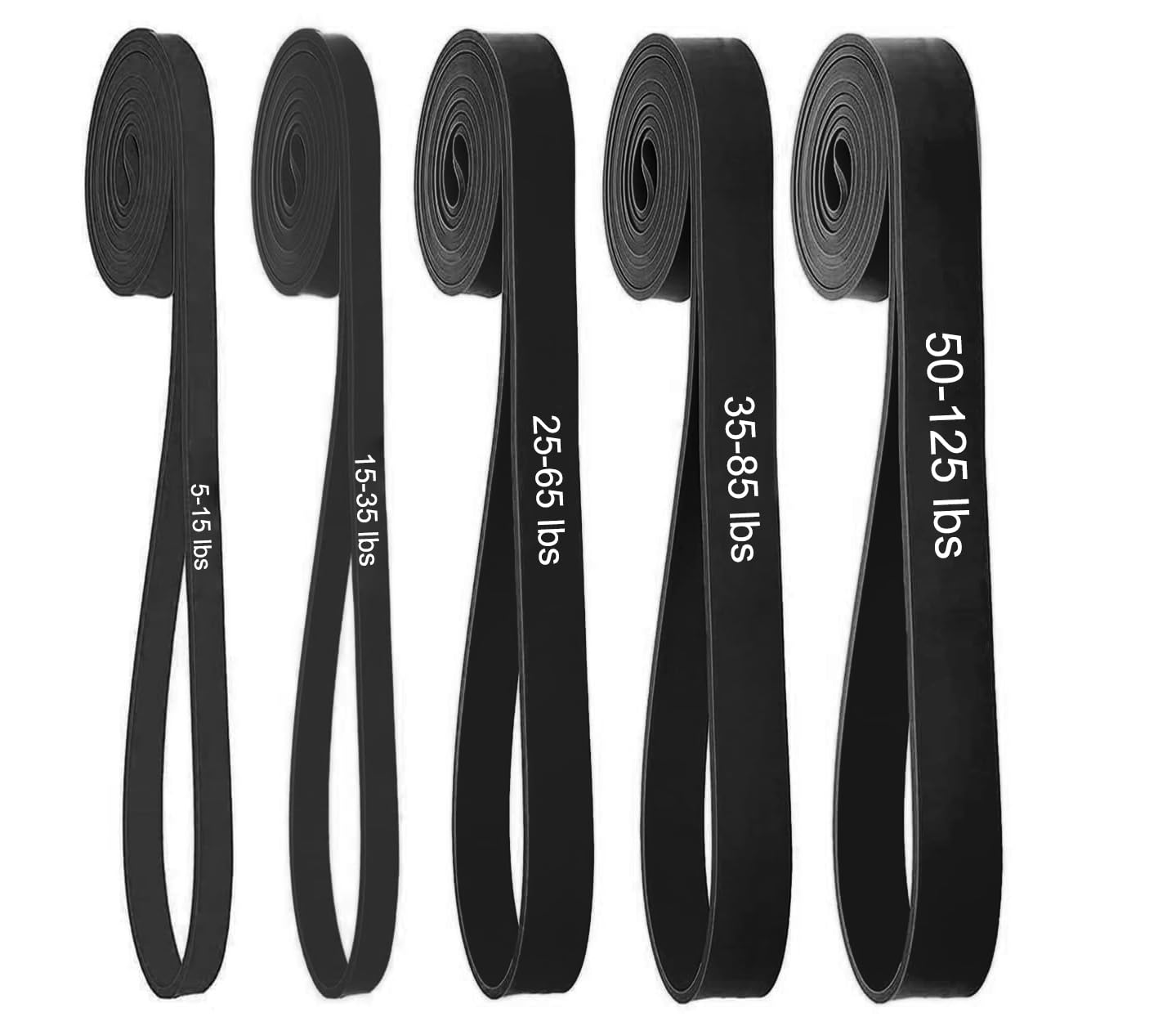 Minimalist Black Pull Up, Resistance Bands, 5 Piece Set