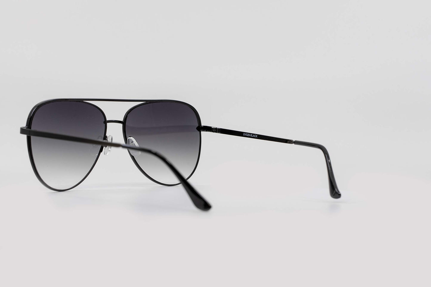 Minimalist Black Flat Lens Mirror Black Ombre Aviator Sunglasses