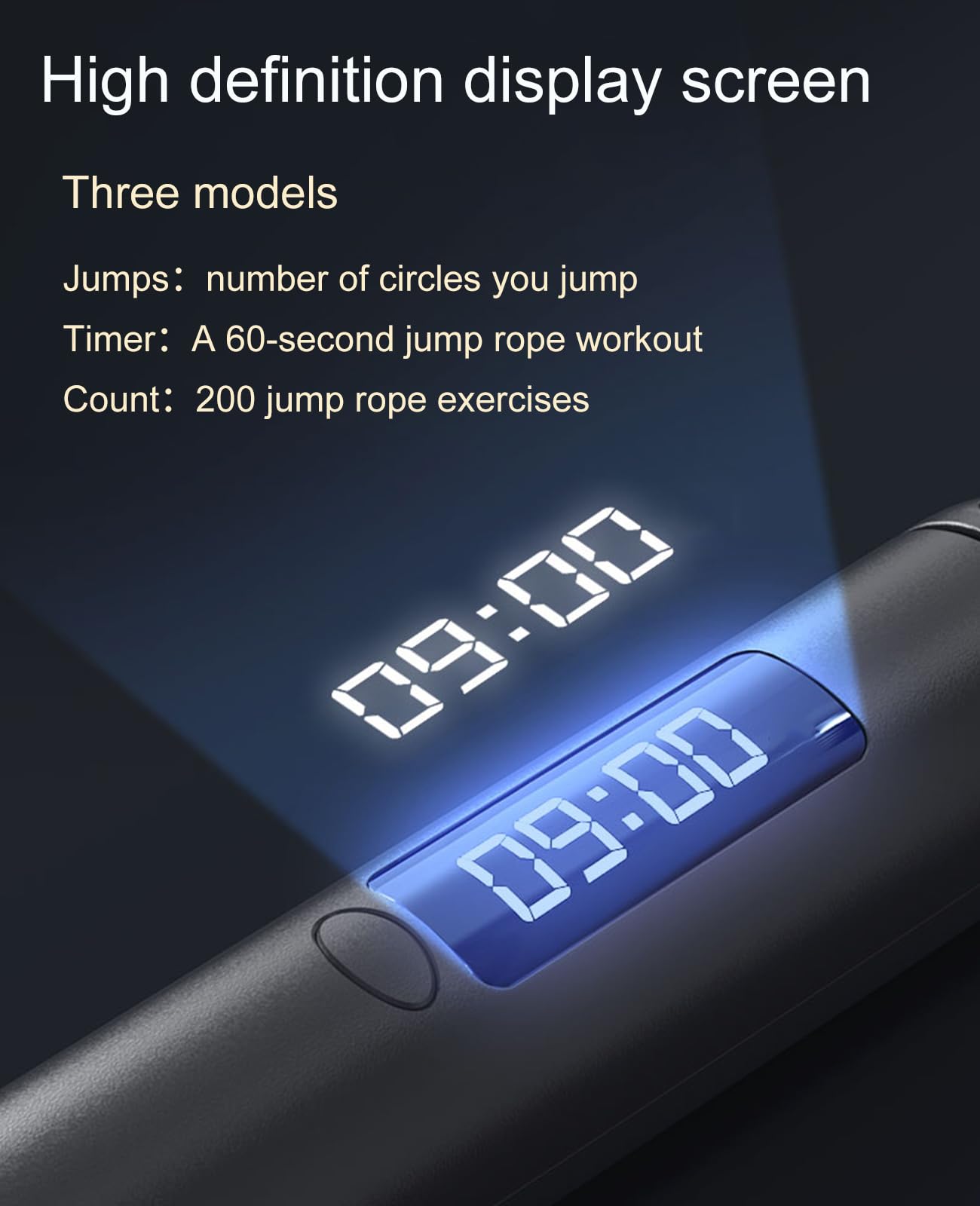 Minimalist Black Smart Tangle-Free Jump Rope with Counter
