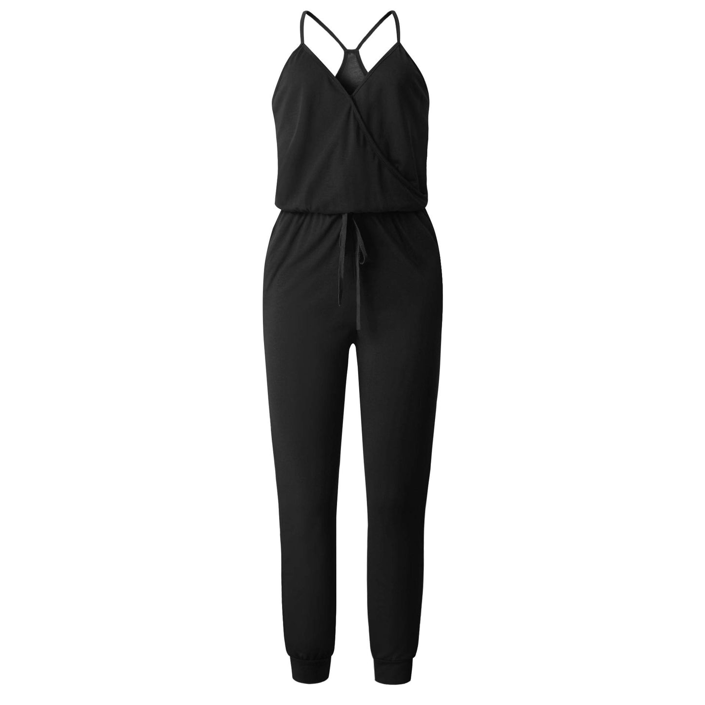 Minimalist Black V Neck Romper