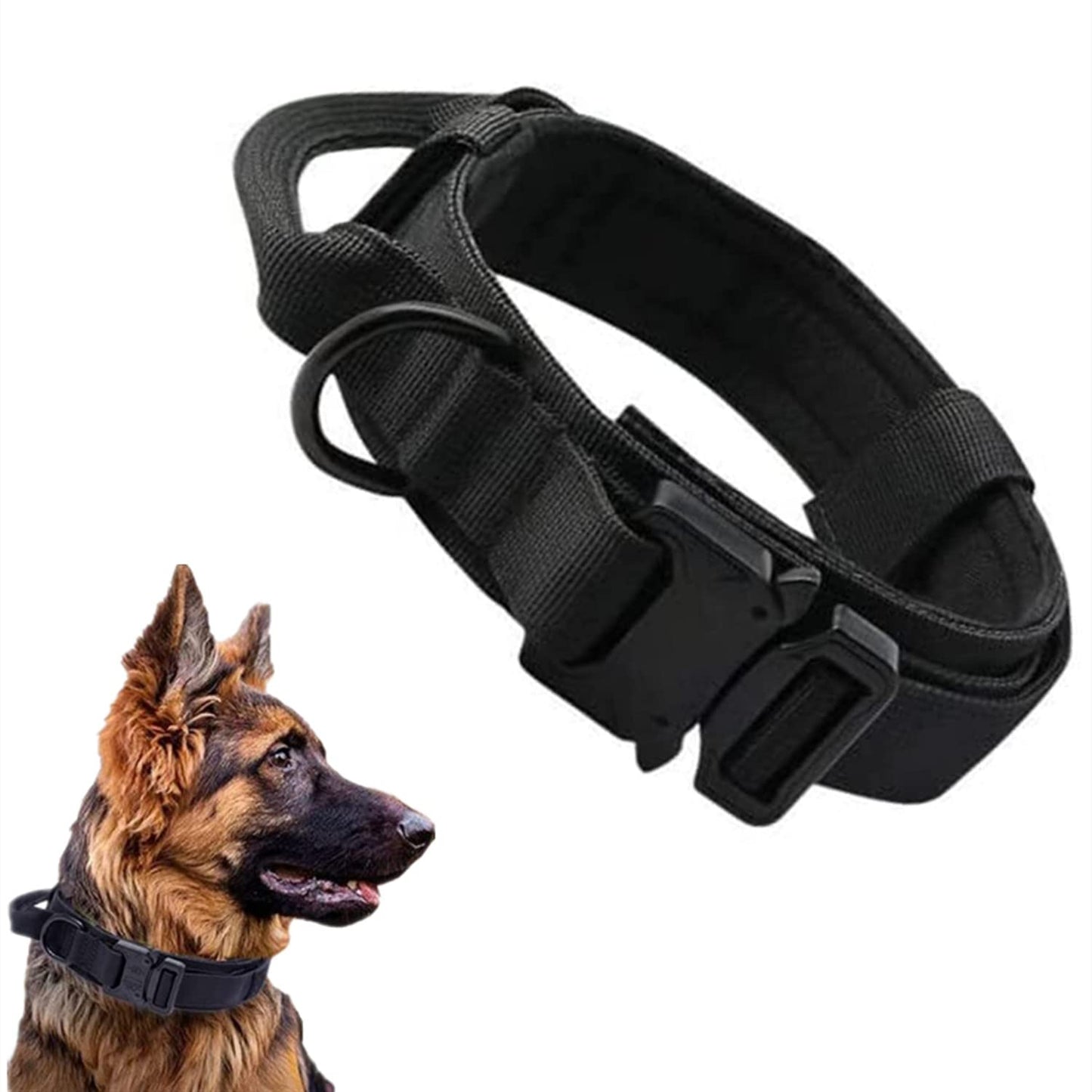 Minimalist Black Adjustable Heavy Duty Nylon Collar w/Quick Release Metal Buckle for Small, Medium, Large Dogs