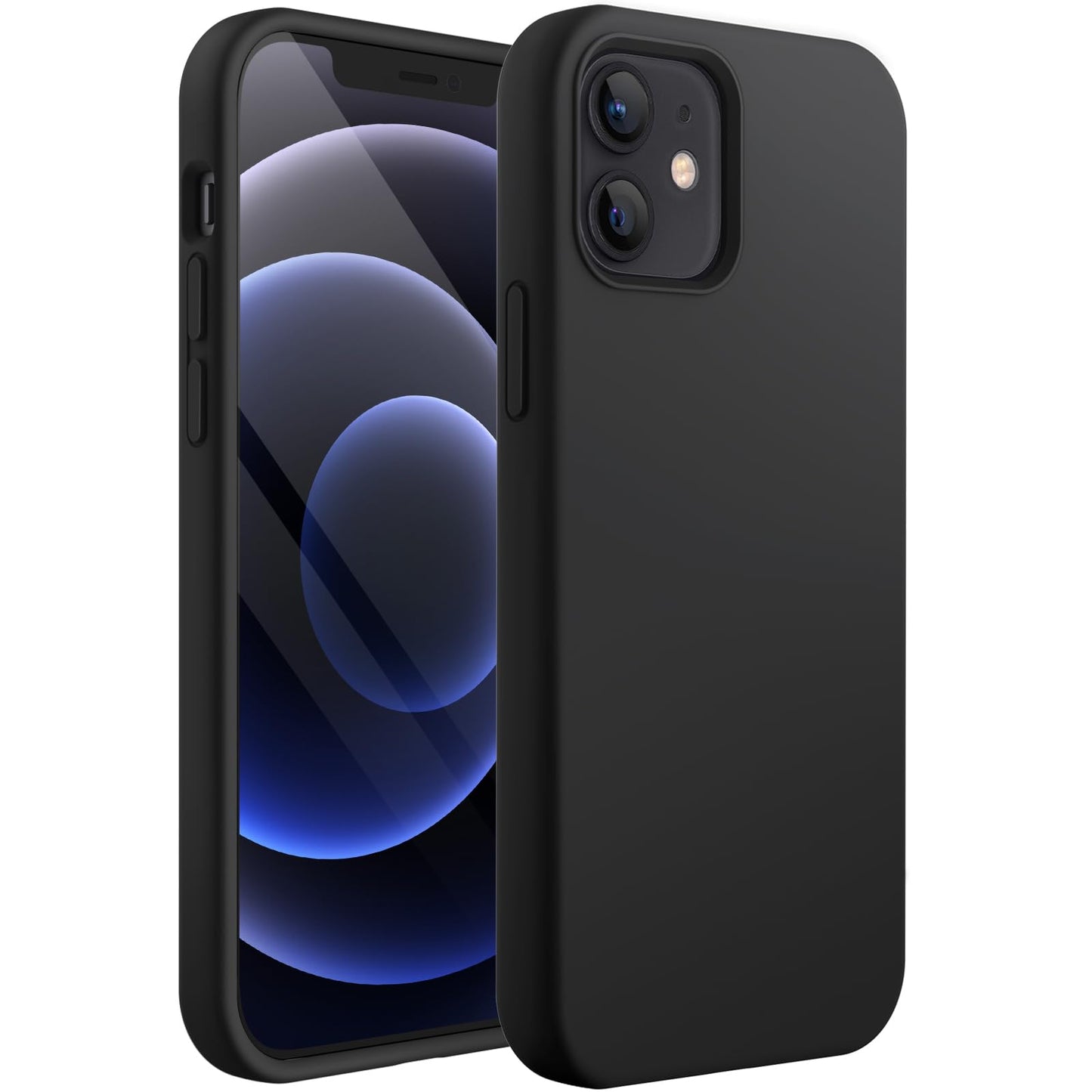 Minimalist Black JETech iPhone 12/12 Pro 6.1-Inch Silicone Case