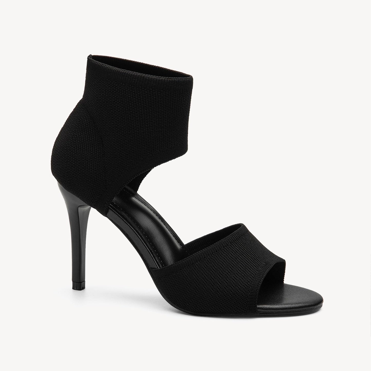 Minimalist Black Lightweight Peep Toe Stiletto