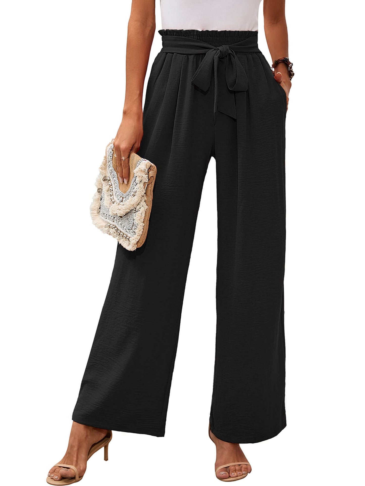 Minimalist Black Casual Lightweight Pants