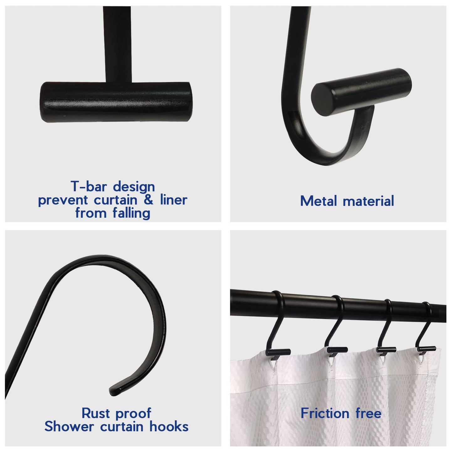 Minimalist Black 12-Piece S-Shaped Multi-Functional Hooks, Rustproof Coating, Durable Wire Design