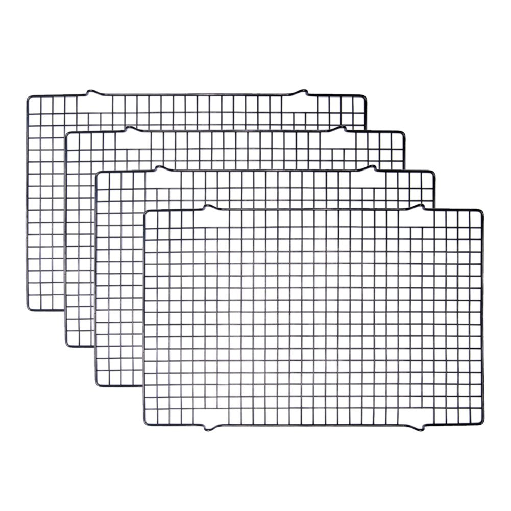 Minimalist Black Heavy-Duty Cooling Racks - 16" x 10", Set of 4