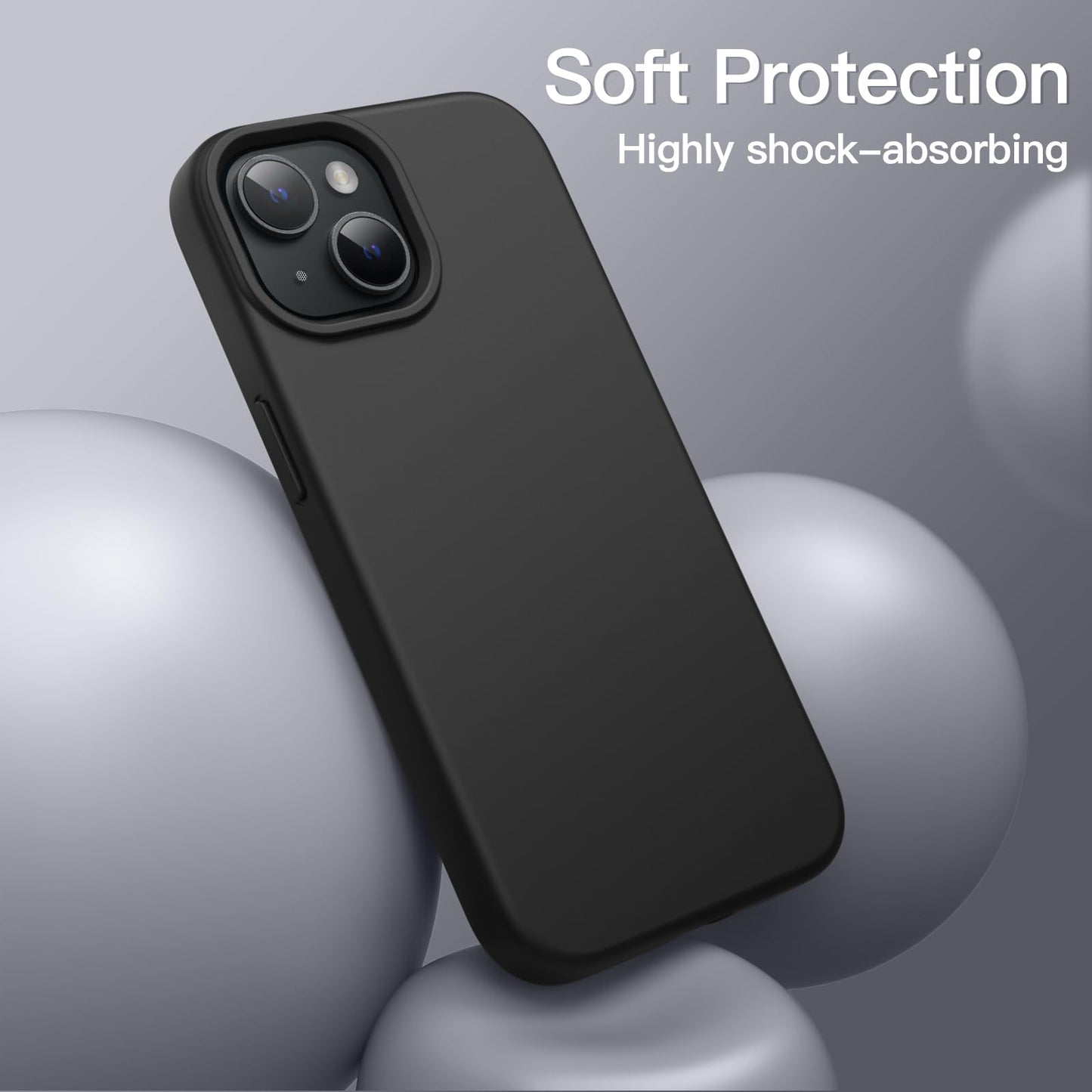 Minimalist Black JETech iPhone 13 6.1-Inch Silicone Case