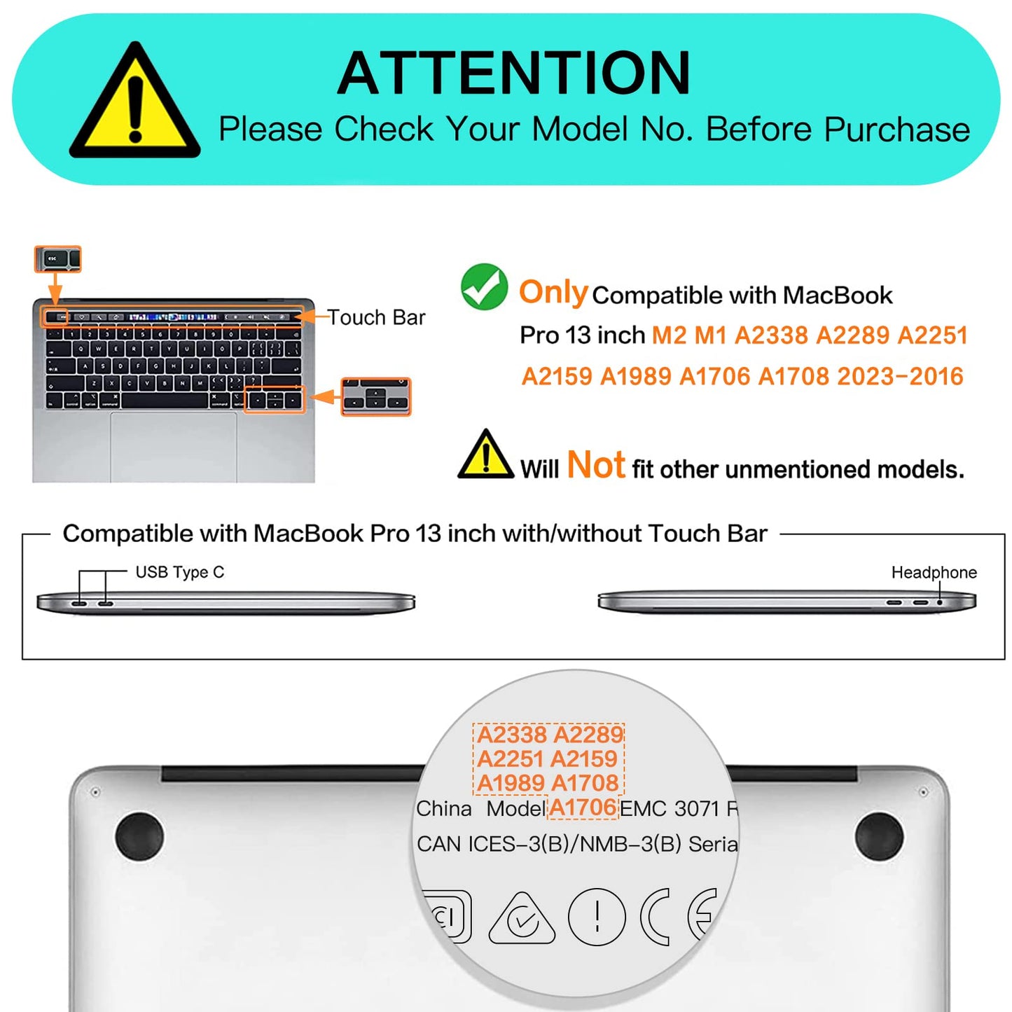 Minimalist Black MacBook Pro 13 inch Case