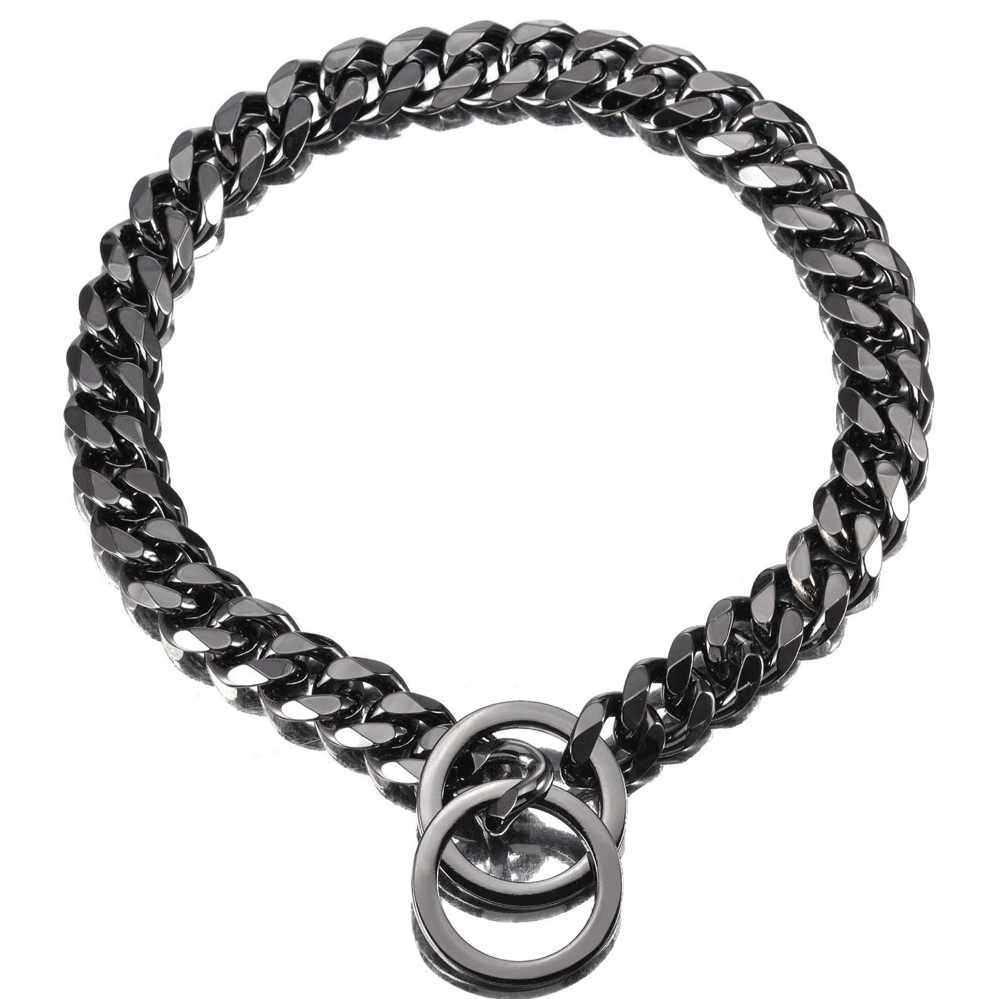 Minimalist Black Welded Steel Training Collar for Large Dogs