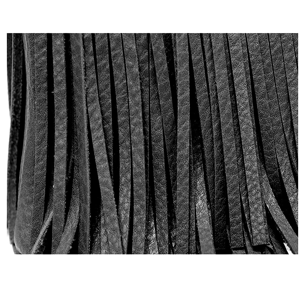 Minimalist Black Fringe Crossbody Bag