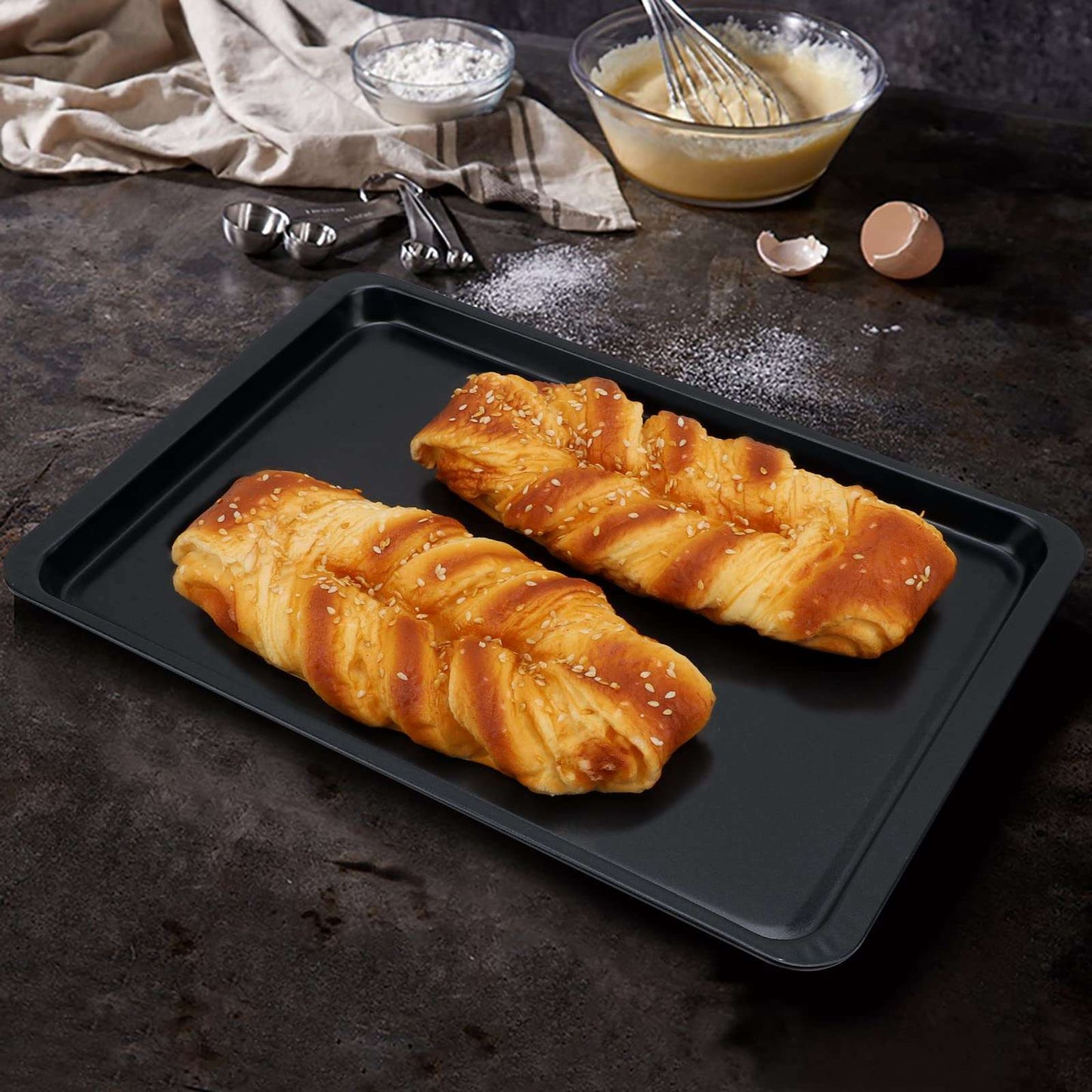 Minimalist Black Carbon Steel 10x14 Inch Baking Sheets, Set of 2