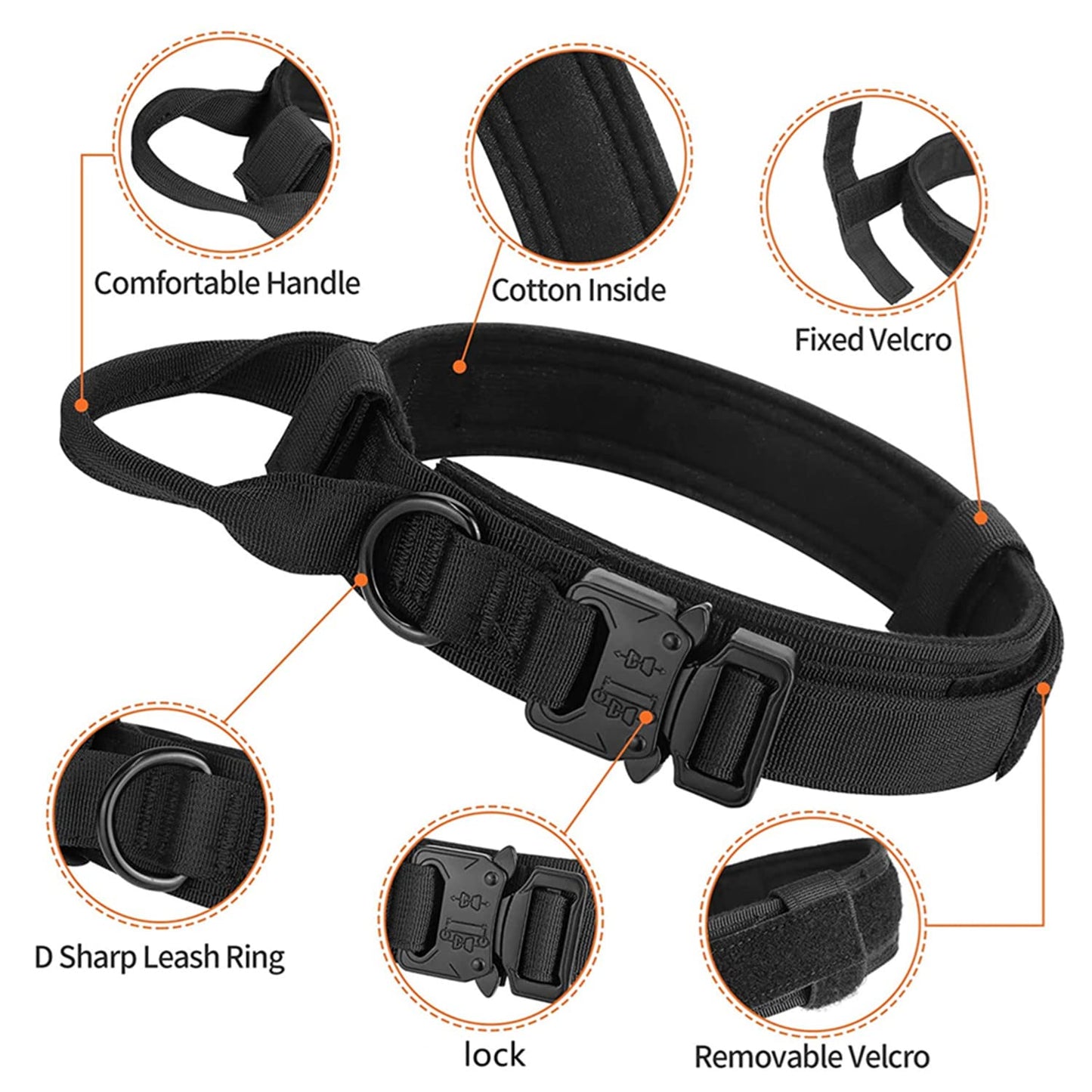 Minimalist Black Adjustable Heavy Duty Nylon Collar w/Quick Release Metal Buckle for Small, Medium, Large Dogs