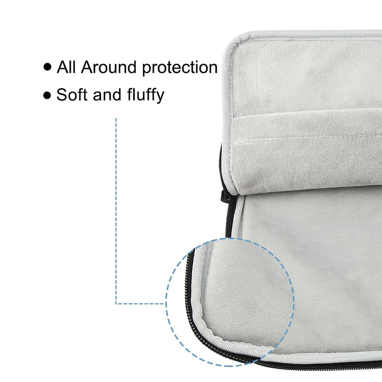 Minimalist Black 13-14 Inch Sleek Laptop Sleeve with Accessory Compartment - Waterproof PU Leather