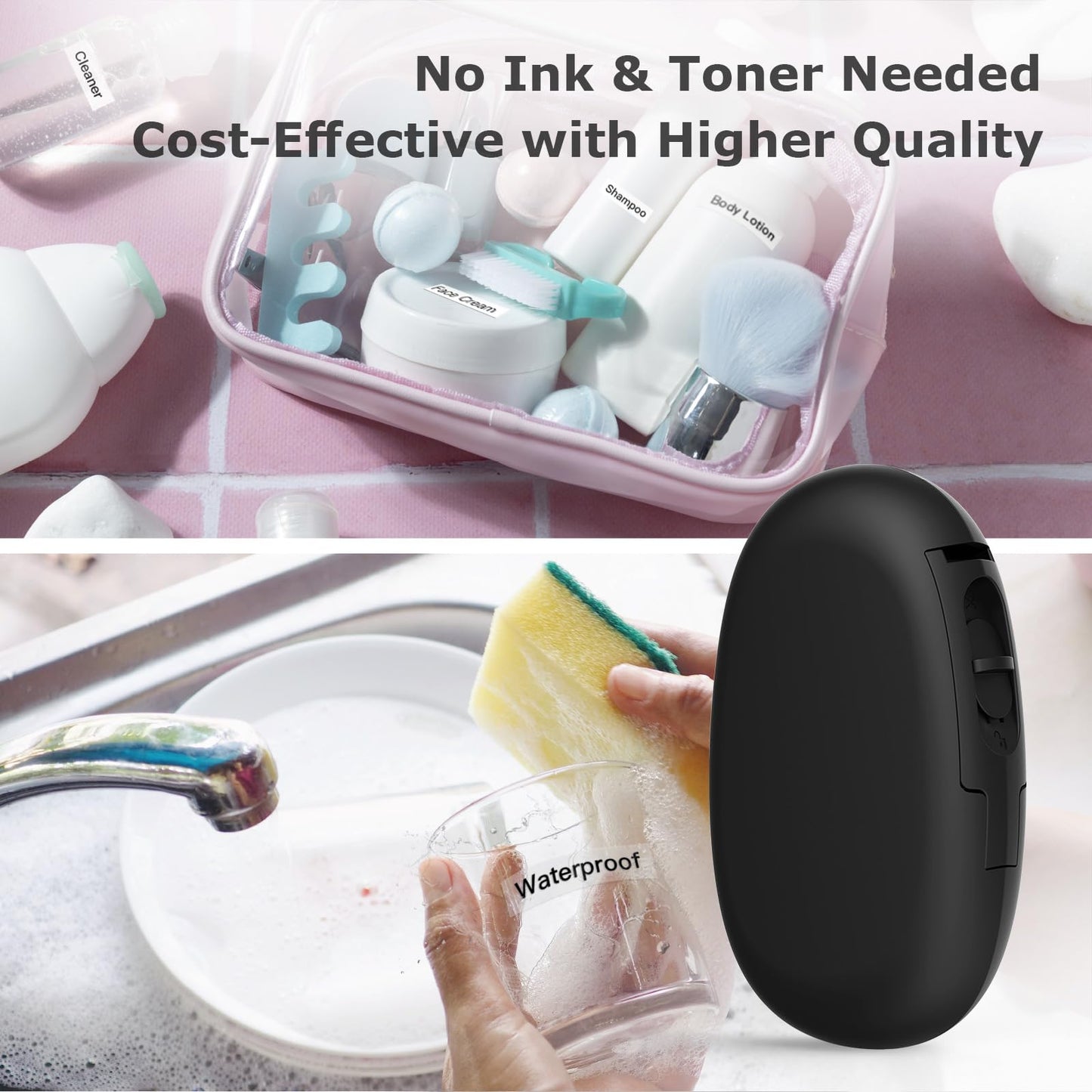 Minimalist Black E10 Mini Bluetooth Label Maker for Home Organization