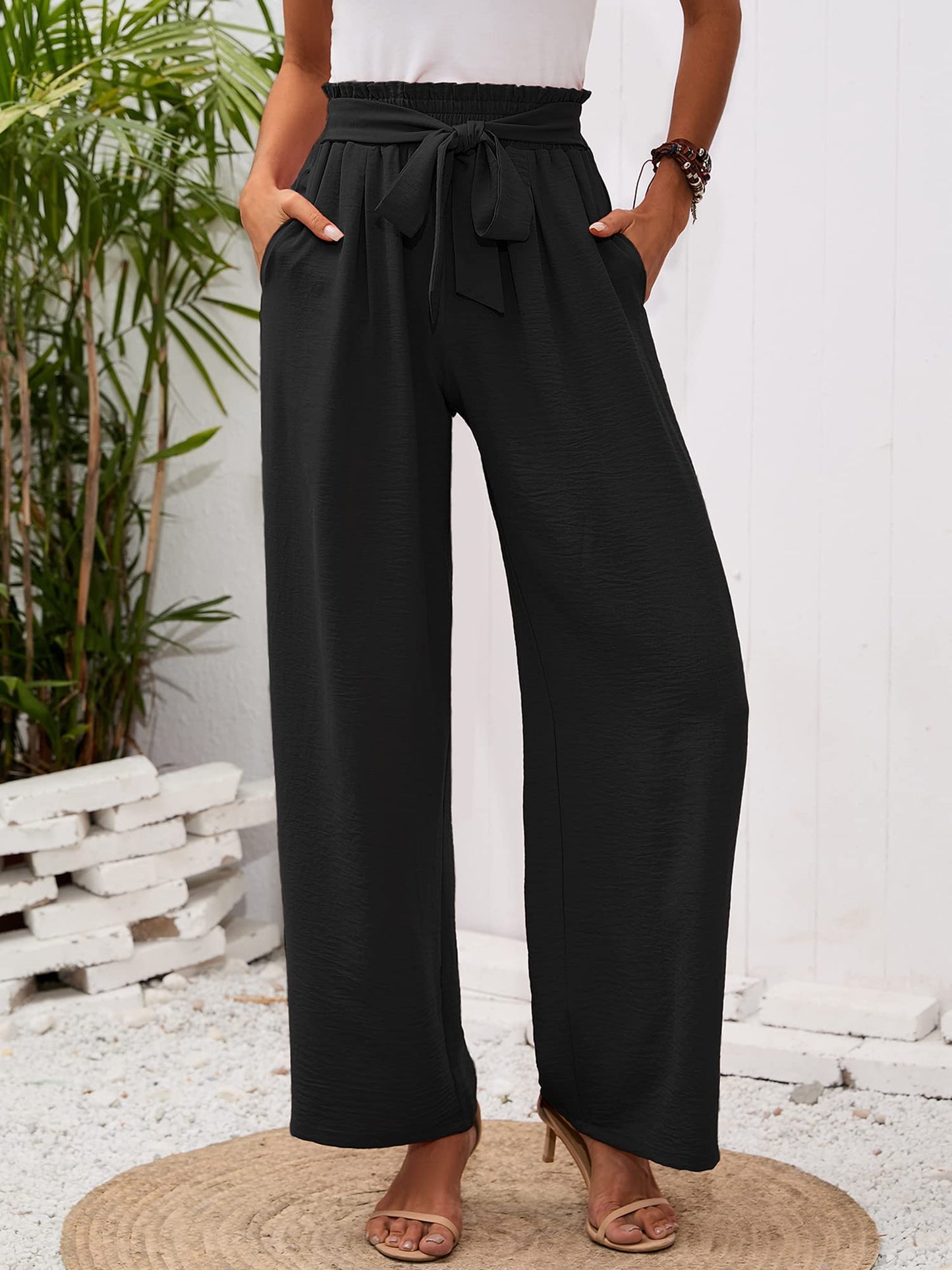 Minimalist Black Casual Lightweight Pants