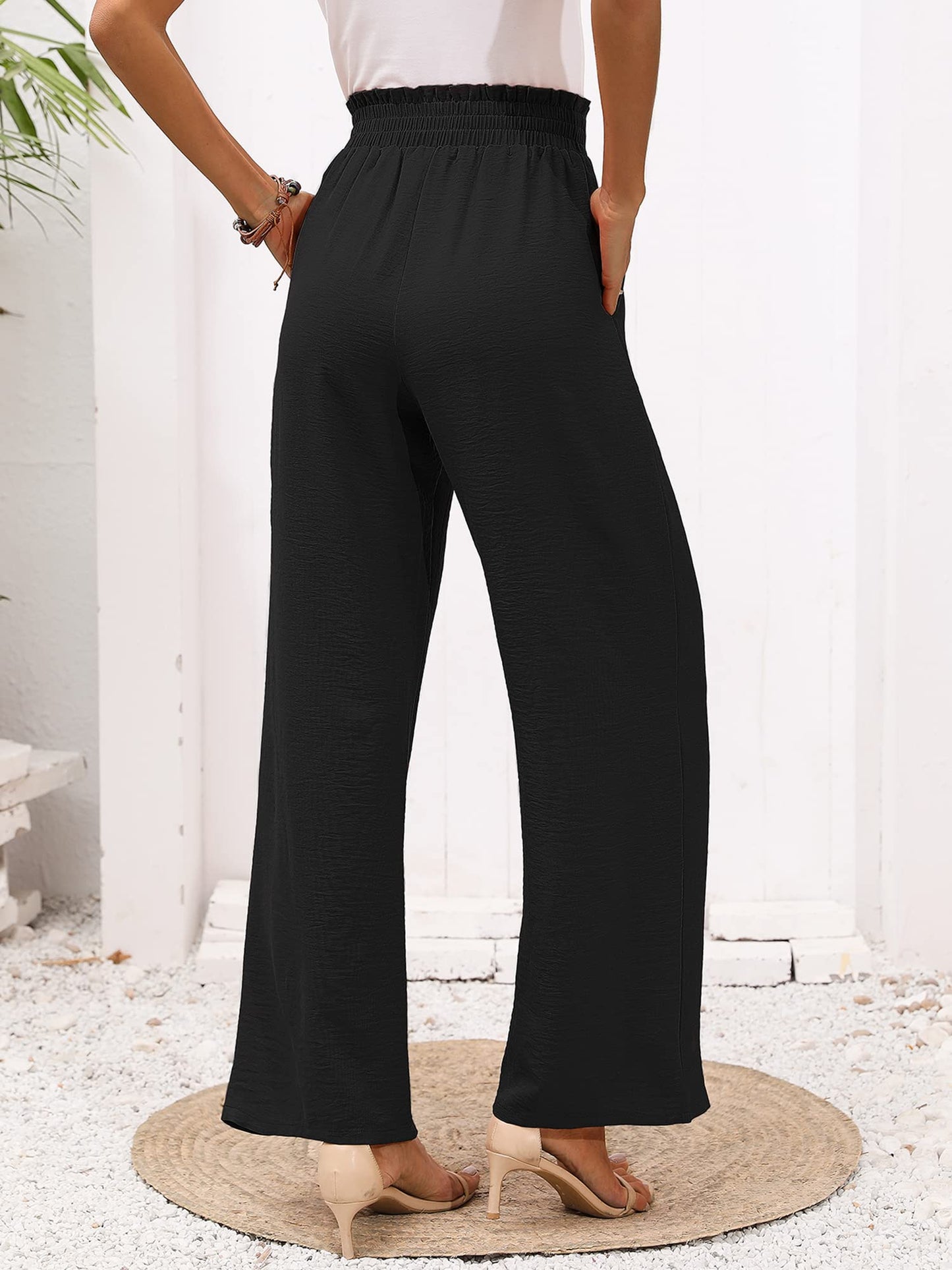 Minimalist Black Casual Lightweight Pants
