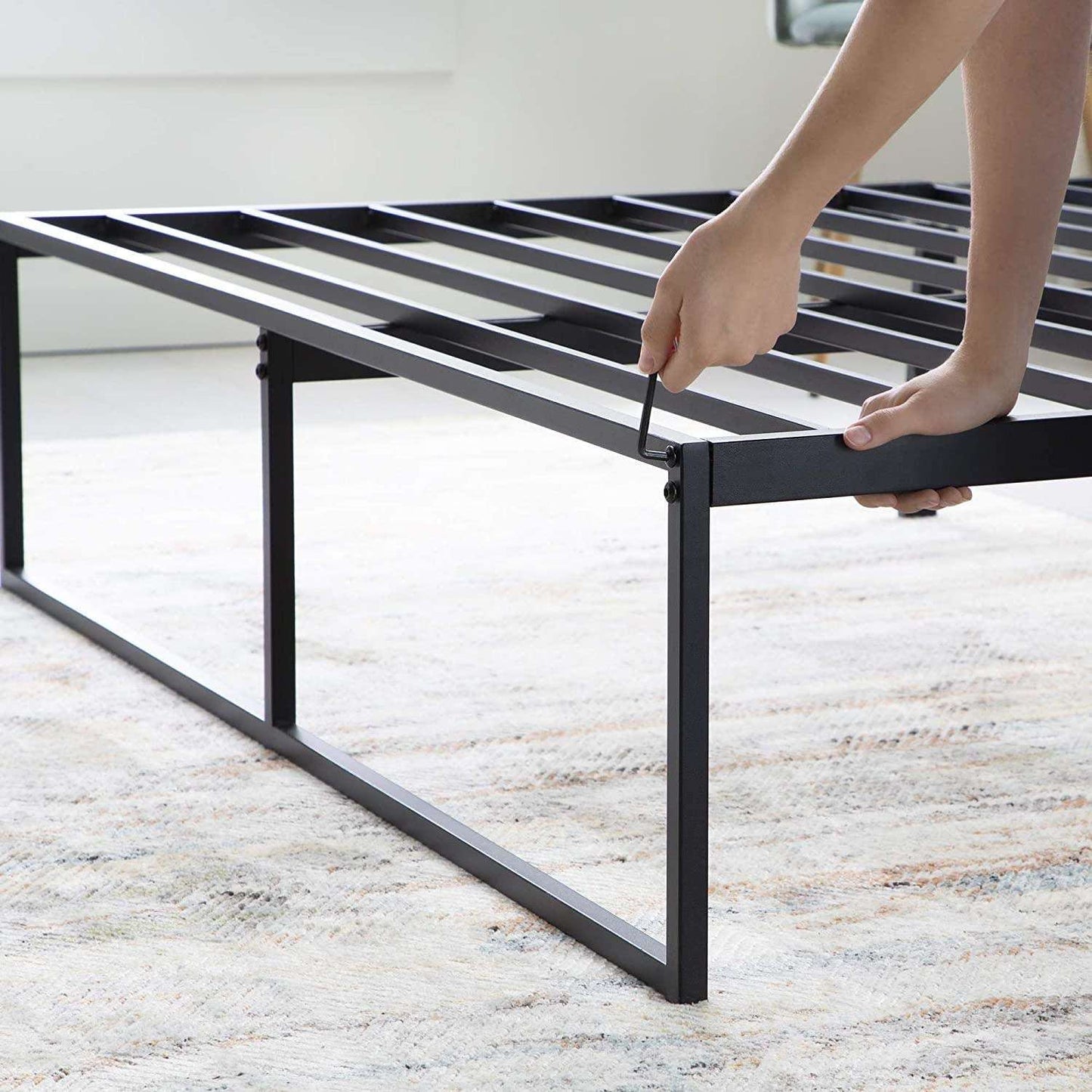 Minimalist Black Contemporary Platform Bed Frame, Twin, Multiple Sizes Available