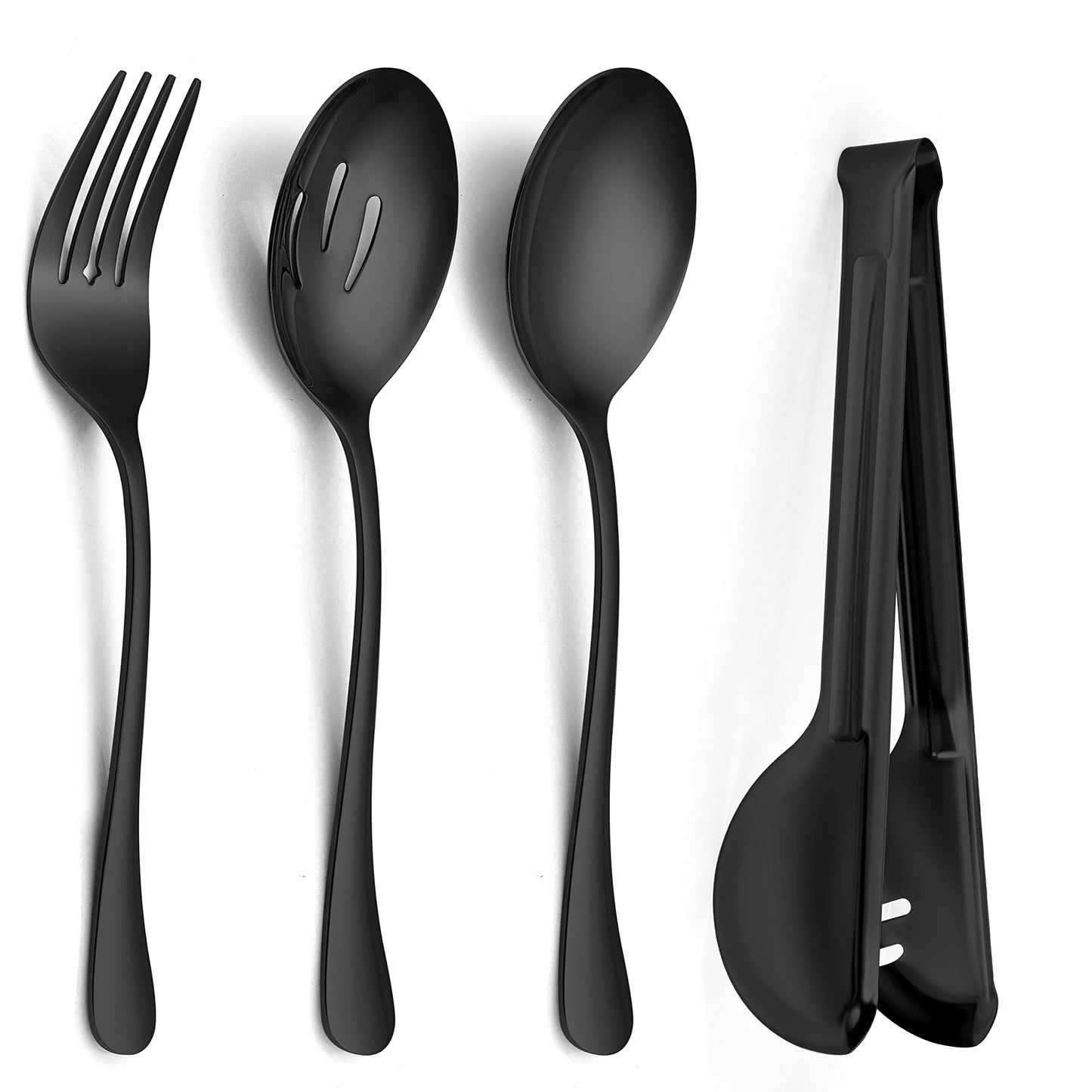 Minimalist Black 8-Piece Stainless Steel Serving Utensils Set