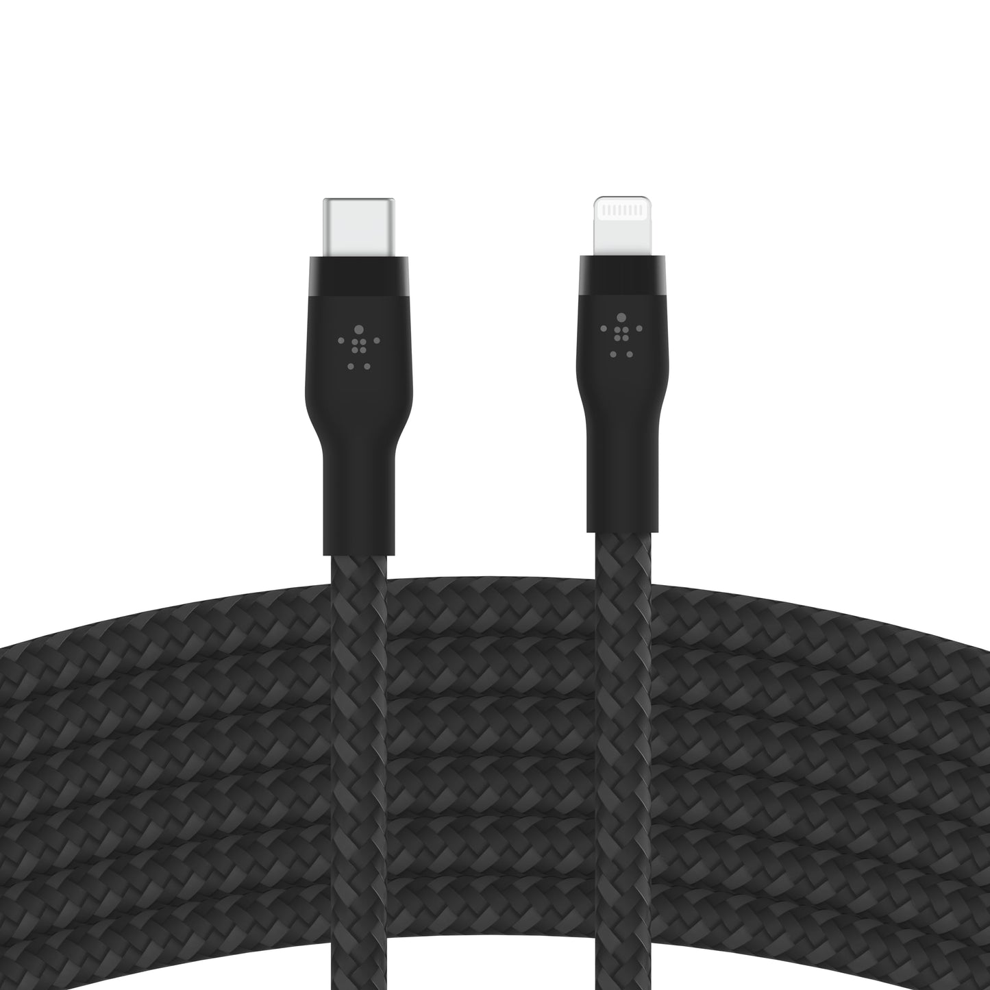 Minimalist Black Belkin BoostCharge Pro Flex Braided USB Type C to Lightning Cable (3M/10ft)