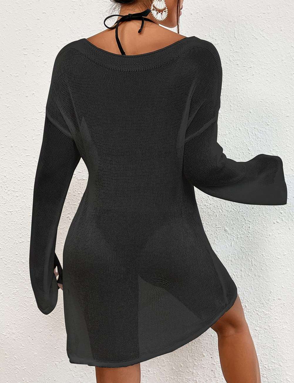 Minimalist Black Mesh Cover Up