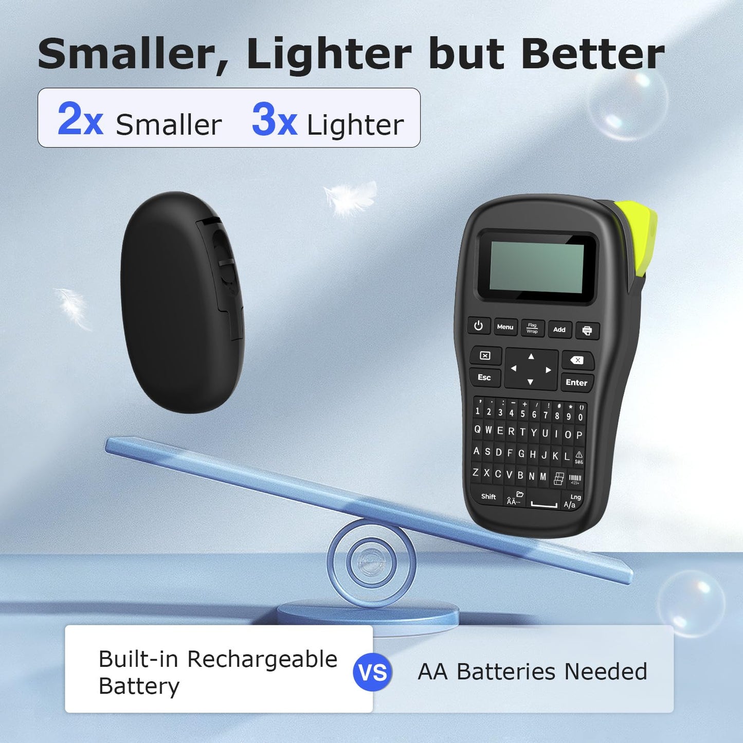 Minimalist Black E10 Mini Bluetooth Label Maker for Home Organization