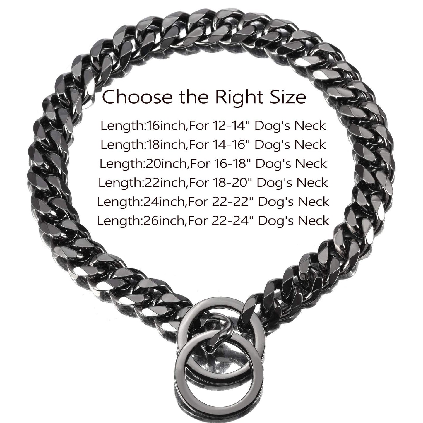 Minimalist Black Welded Steel Training Collar for Large Dogs