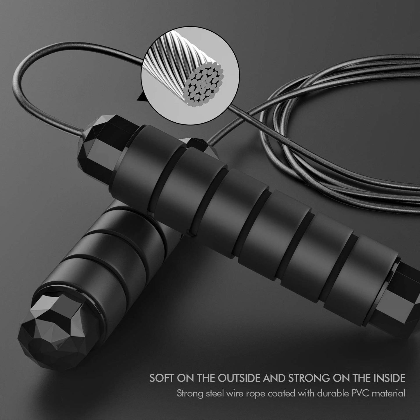 Minimalist Black Tangle-Free, Rapid Speed Jump Rope