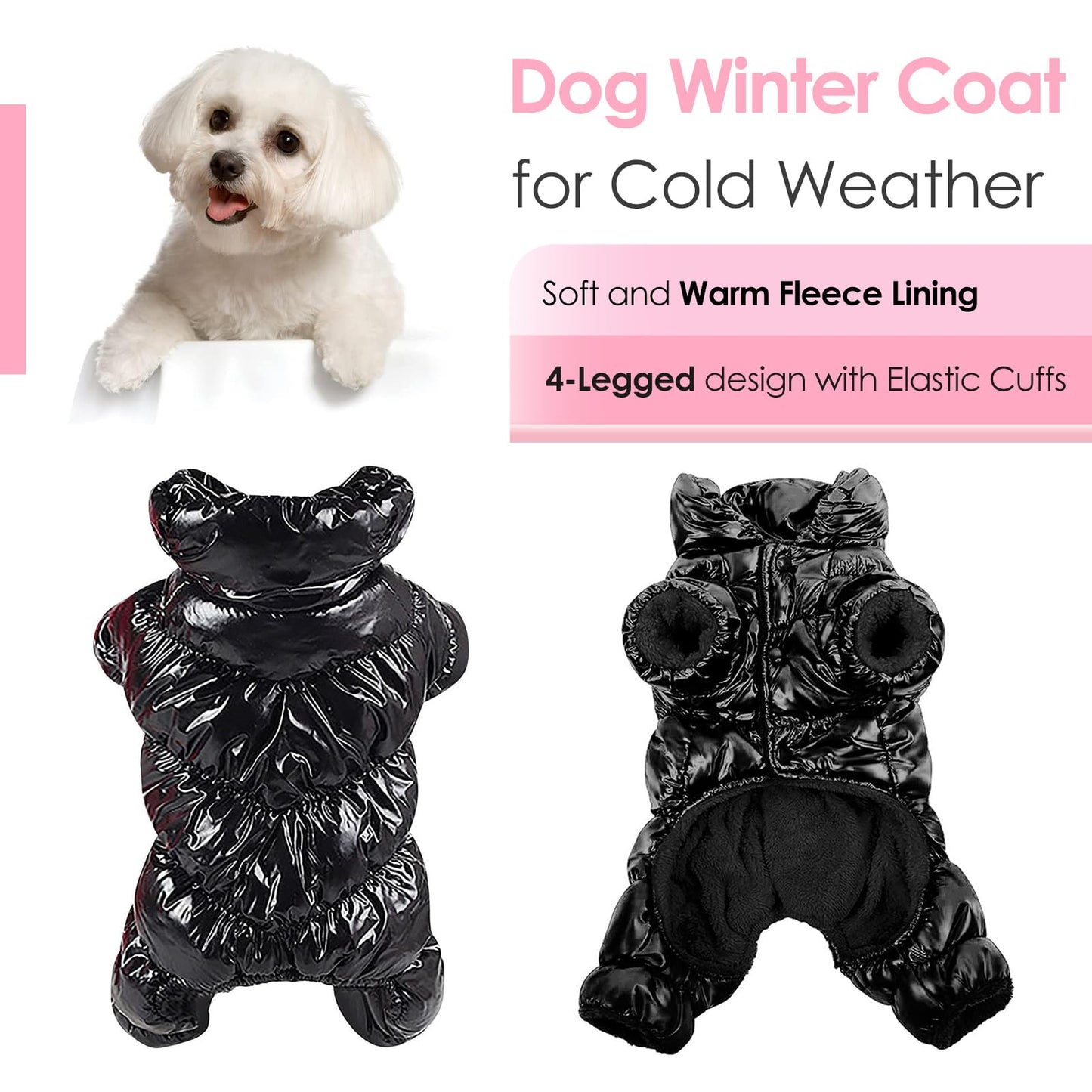 Minimalist Black Waterproof Jacket for Small Dogs