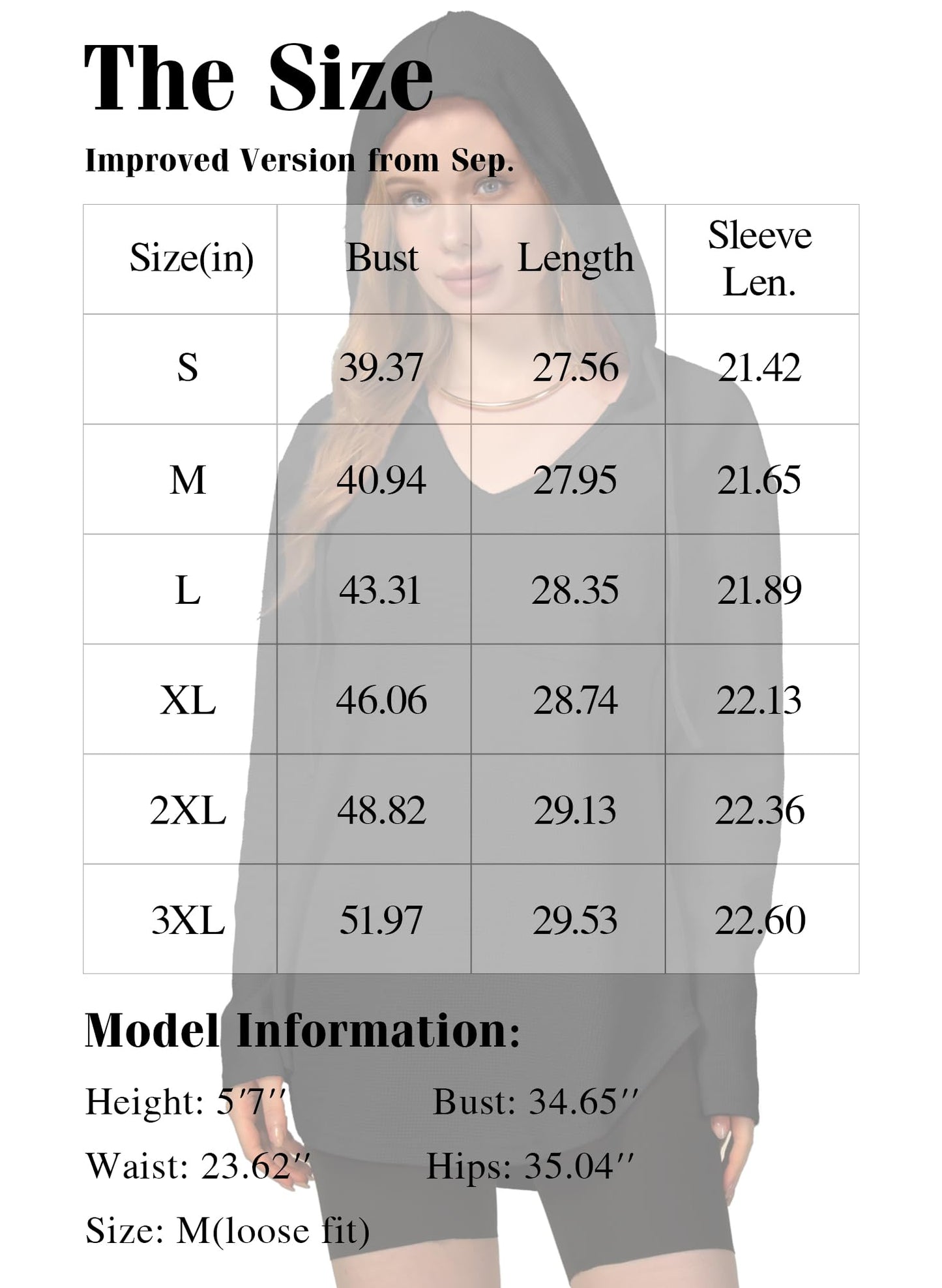 Minimalist Black Women's V Neck, Waffle Weave, Long Sleeve Pullover
