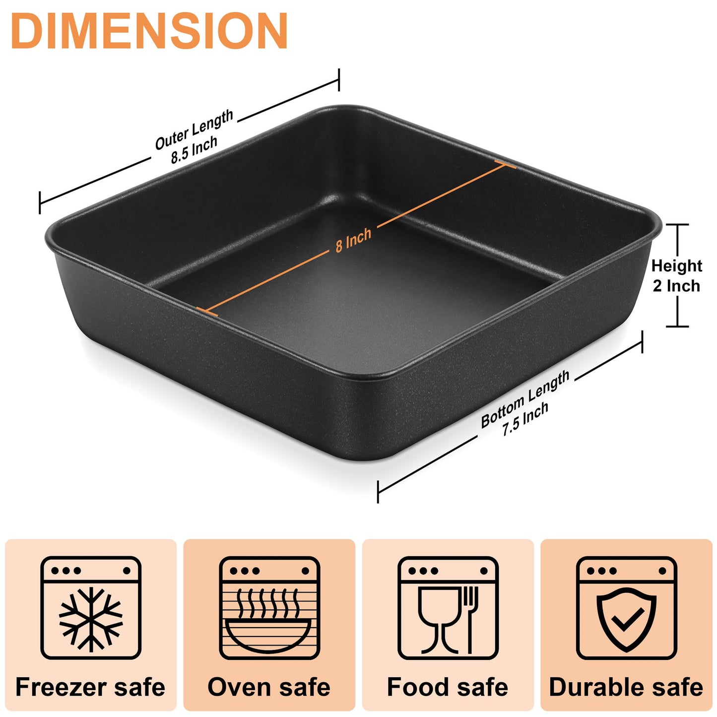 Minimalist Black 8"x8"x 2" Nonstick Baking Pan