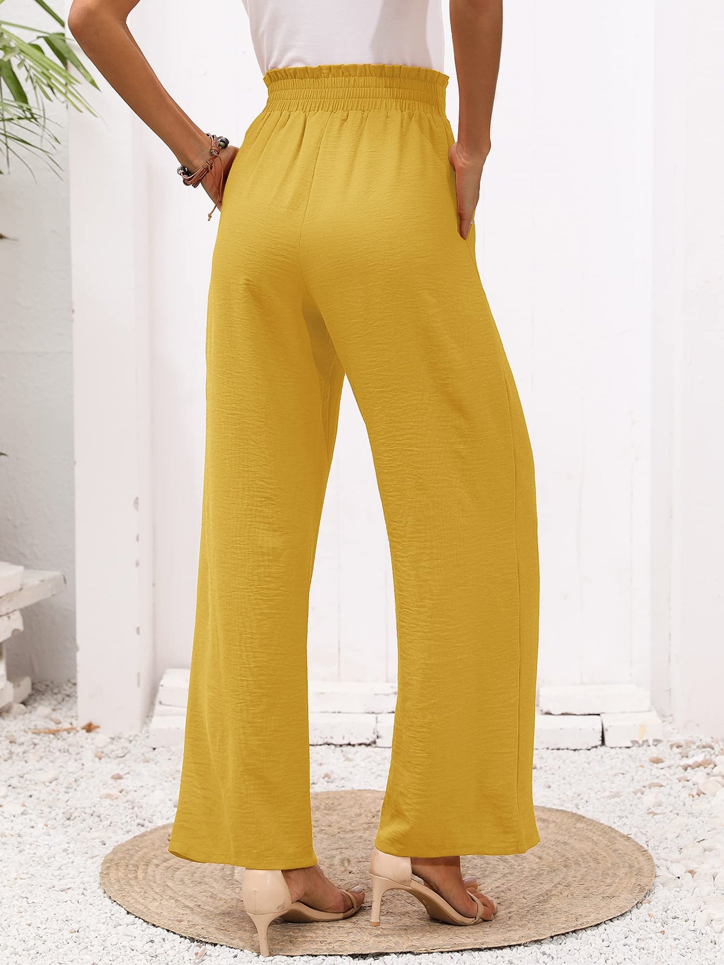 Minimalist Wide Leg Adjustable Tie Knot Trousers