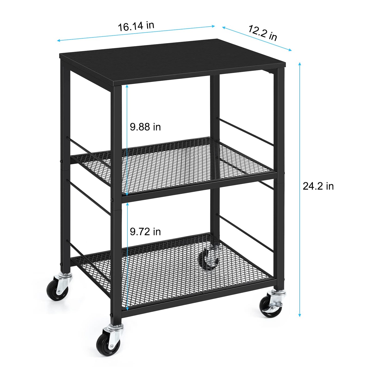 Minimalist Black Industrial Metal Frame Table w/Storage Shelf