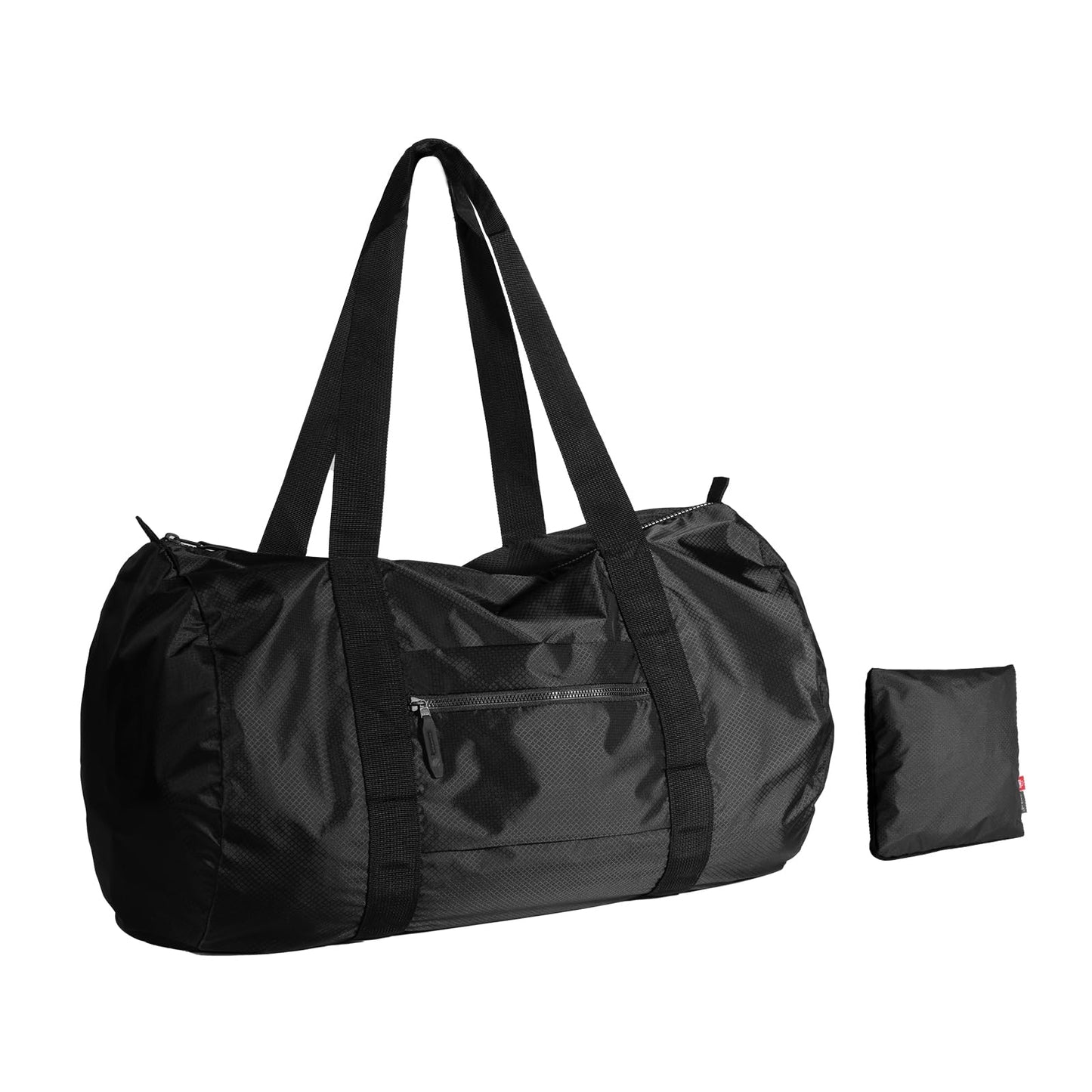 pack all 32L Foldable Travel Duffel Bag, Lightweight Weekender Bag, Water Resistant Gym Bag(Black)