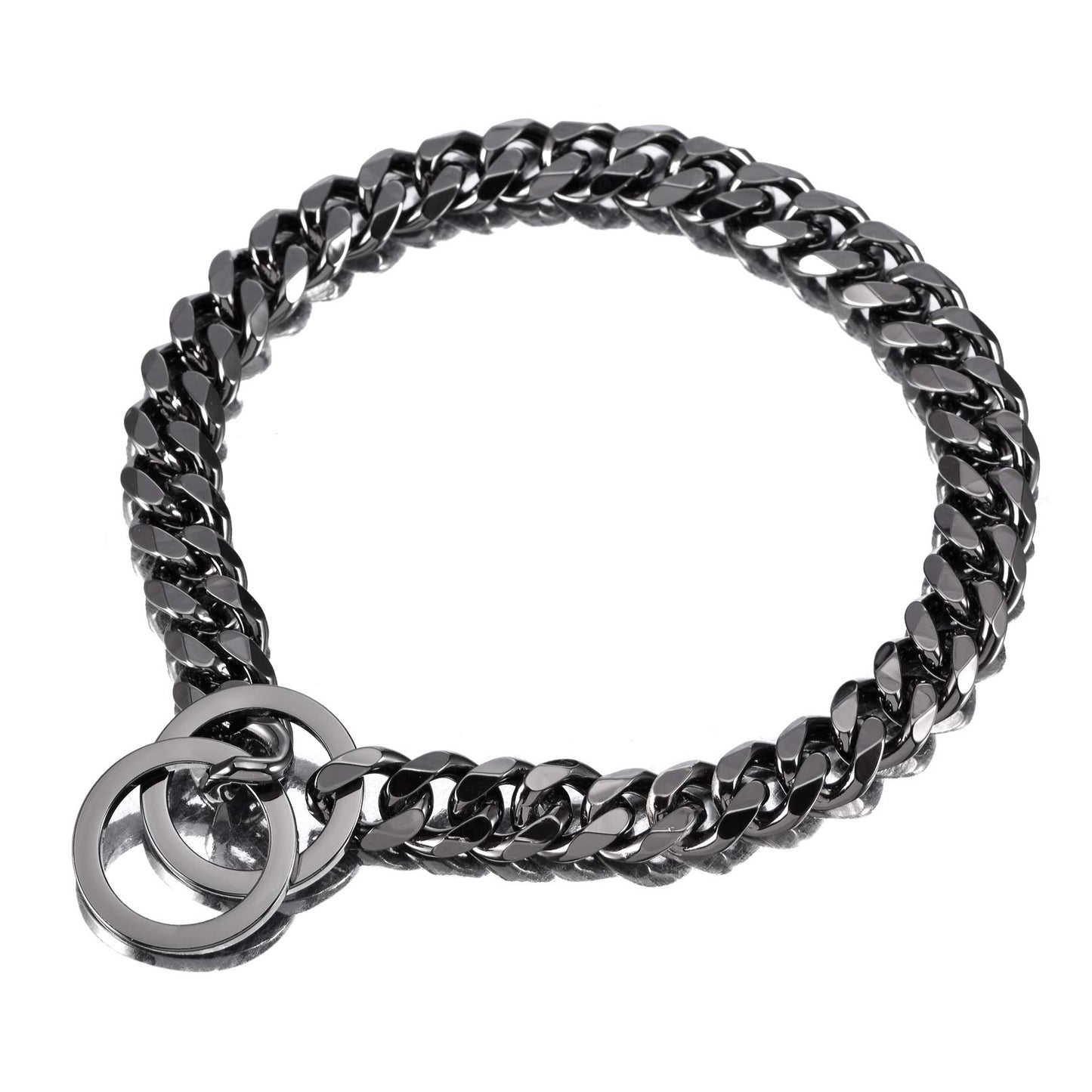 Minimalist Black Welded Steel Training Collar for Large Dogs