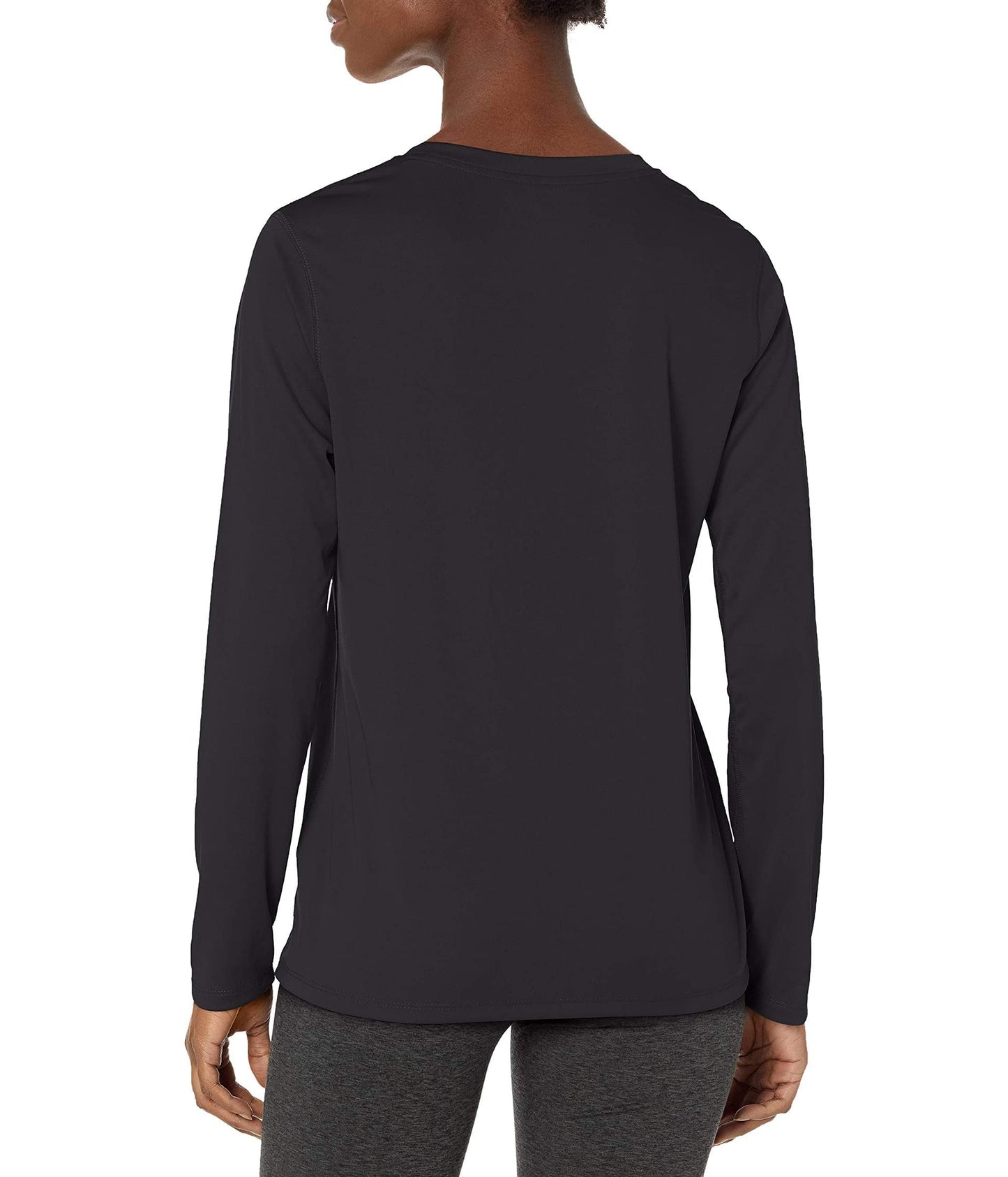 Minimalist Black Hanes Women's Sport Cool Dri Performance Long Sleeve T-Shirt