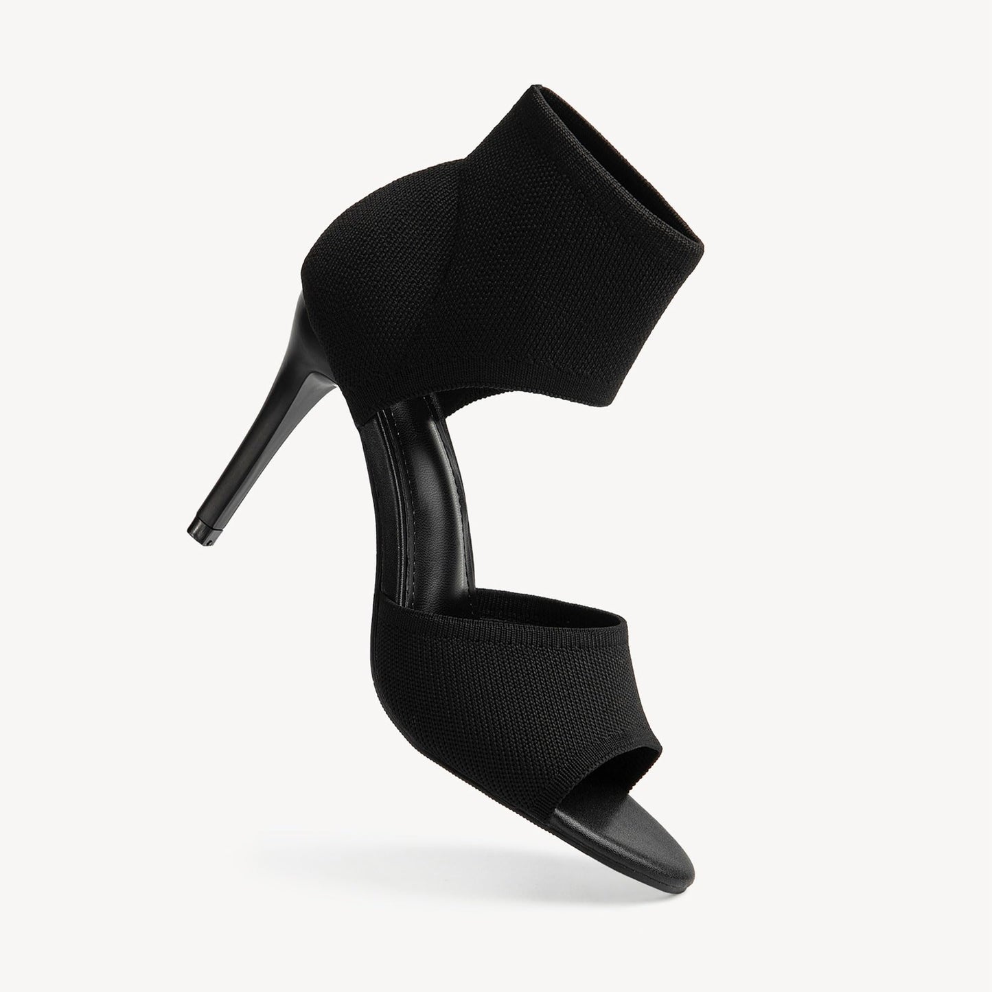 Minimalist Black Lightweight Peep Toe Stiletto
