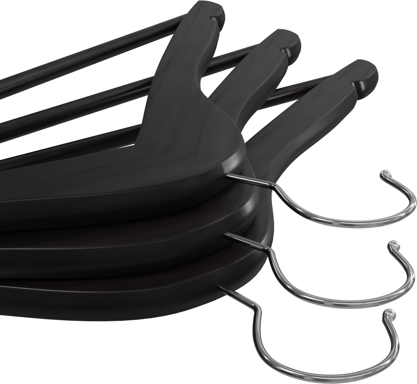 Minimalist Black Utopia Home Non-Slip Premium Wooden Hangers, Pack of 20