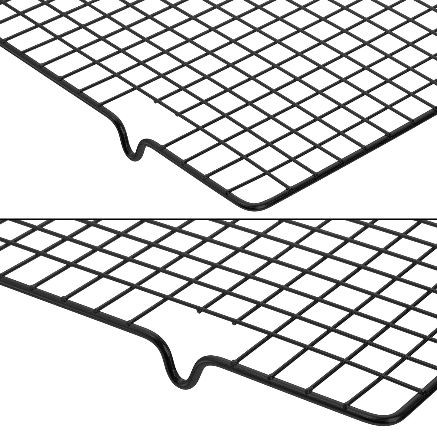Minimalist Black Heavy-Duty Cooling Racks - 16" x 10", Set of 4