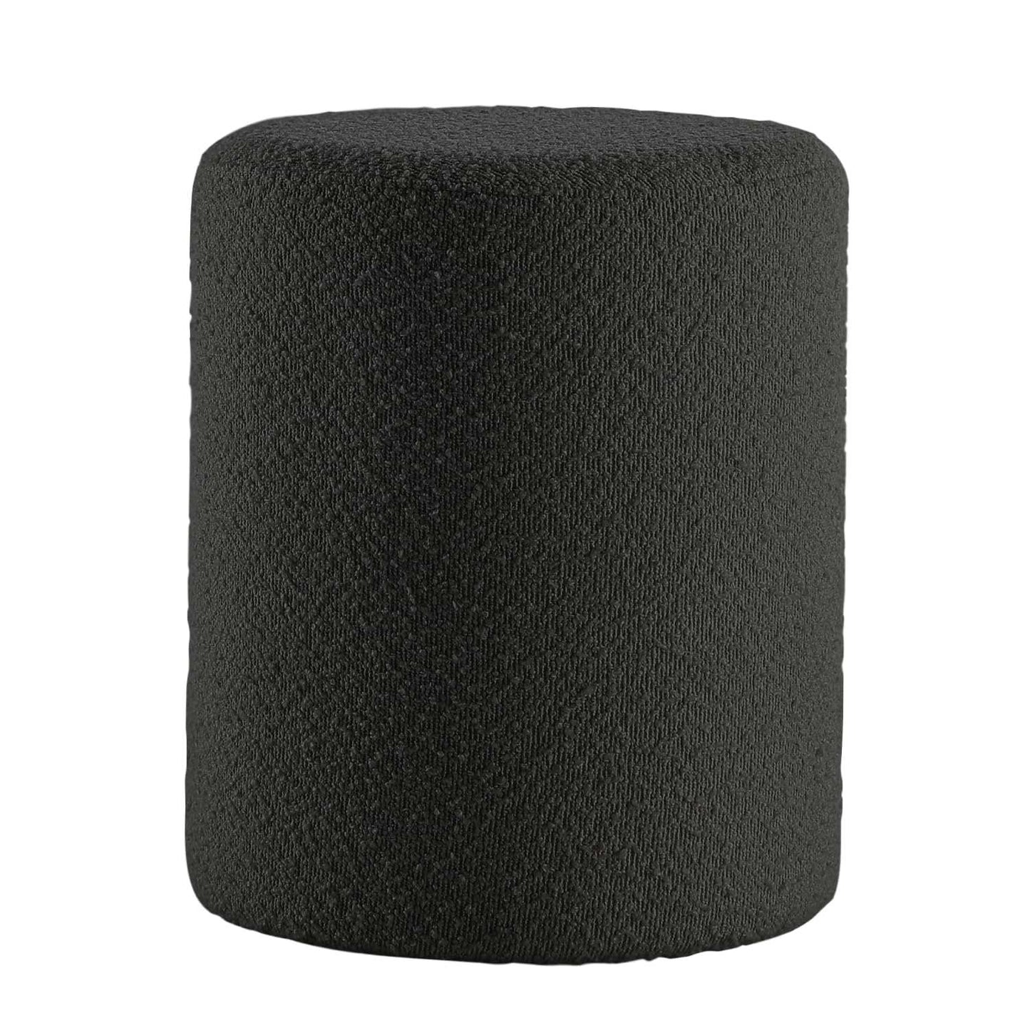 Minimalist Black Modern Round Upholstered Ottoman with Soft Padded Seat, Multifunctional Vanity Chair, Footrest, Stool, Ottoman Foot Stool for Living Room, Bedroom, Bathroom