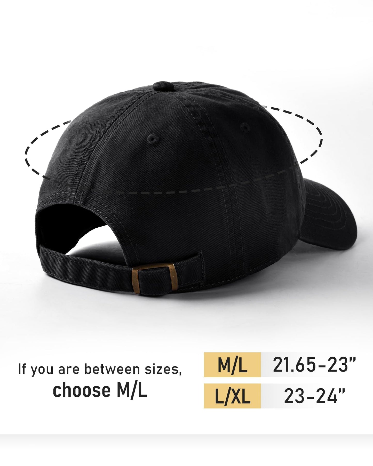 Minimalist Black Cotton Adjustable Baseball Cap Hat
