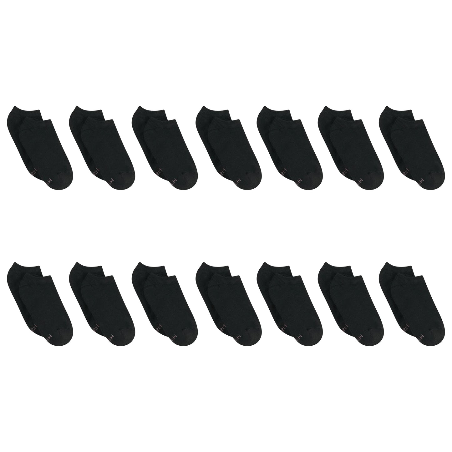 Minimalist Black Hanes Women's Cool Comfort No-Show, Moisture-Wicking Socks, Shoe Sizes 5-9, 14-Pack, Black, 5-9