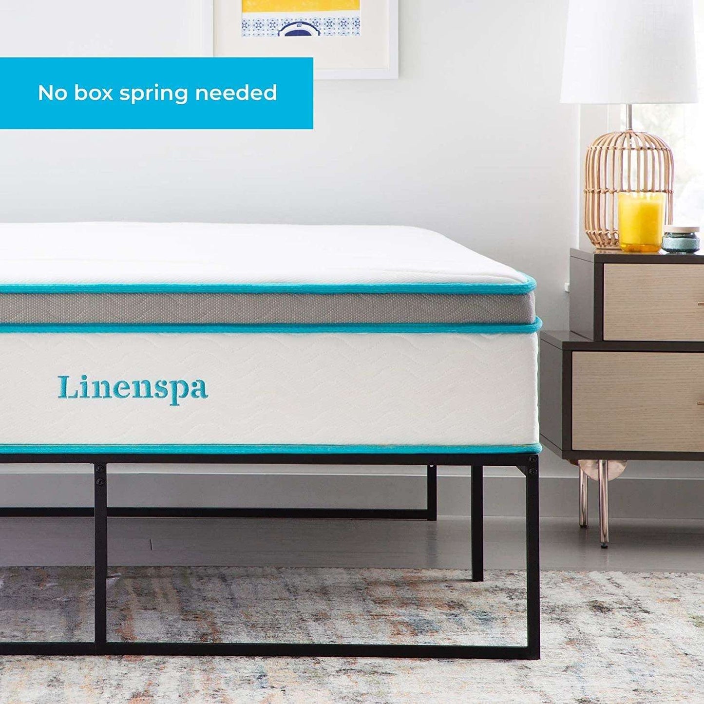 Minimalist Black Contemporary Platform Bed Frame, Twin, Multiple Sizes Available