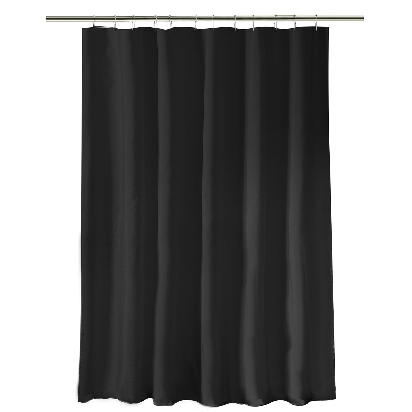 Minimalist Black Heavy Shower Curtain Liner with Weighted Magnet Hem