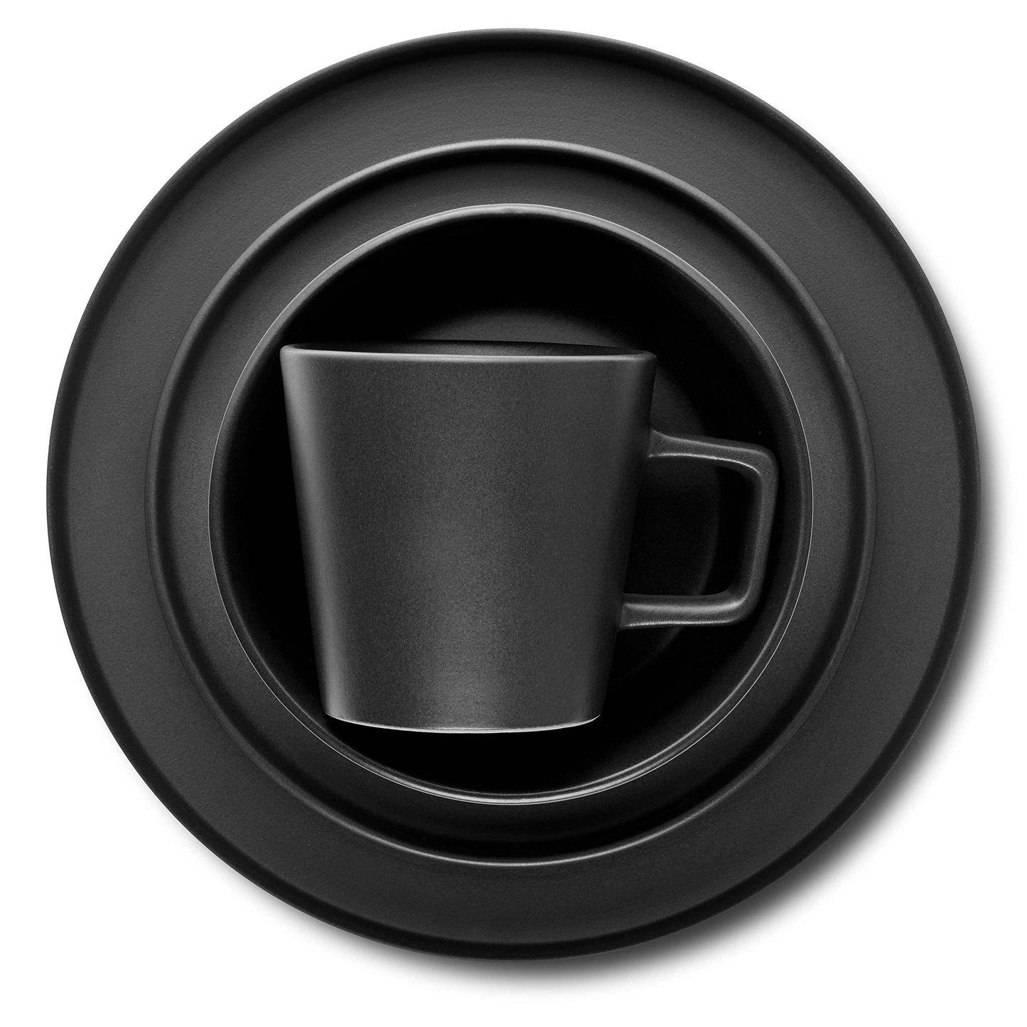 Minimalist Black Dinnerware Set, Service for 4