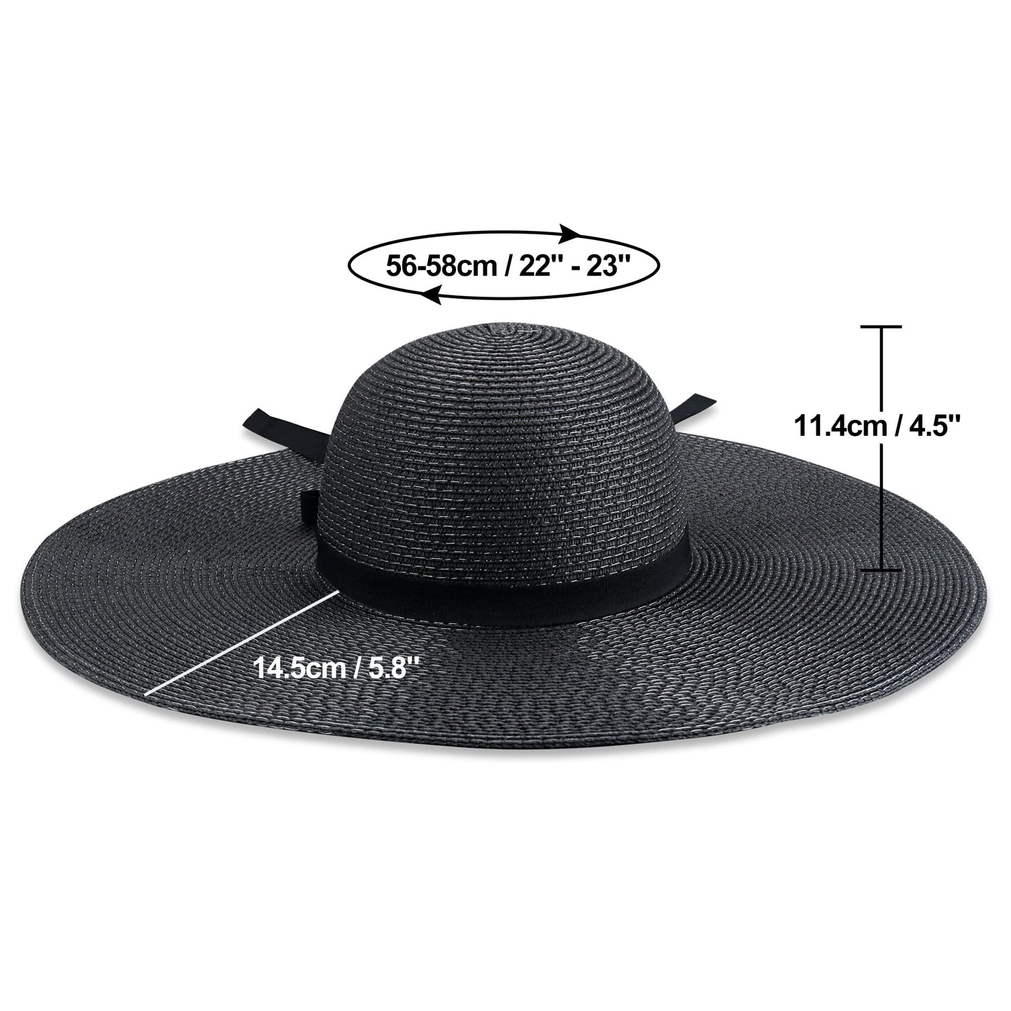 Minimalist Black Wide Brim Sun Hat UPF50