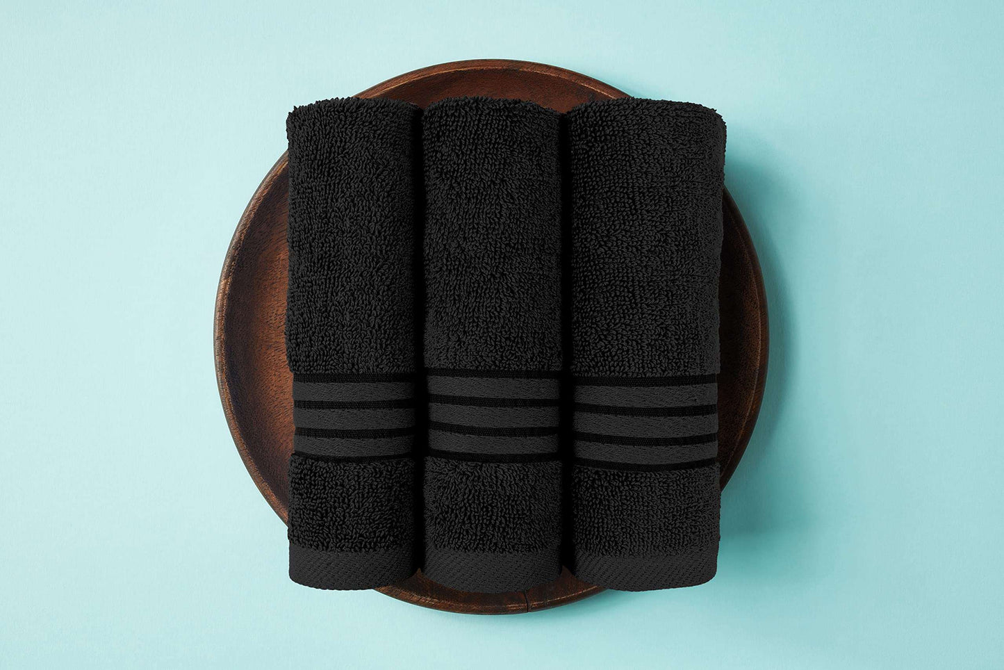 Minimalist Black 8-Piece Premium Towel Set, 2 Bath Towels, 2 Hand Towels, and 4 Wash Cloths