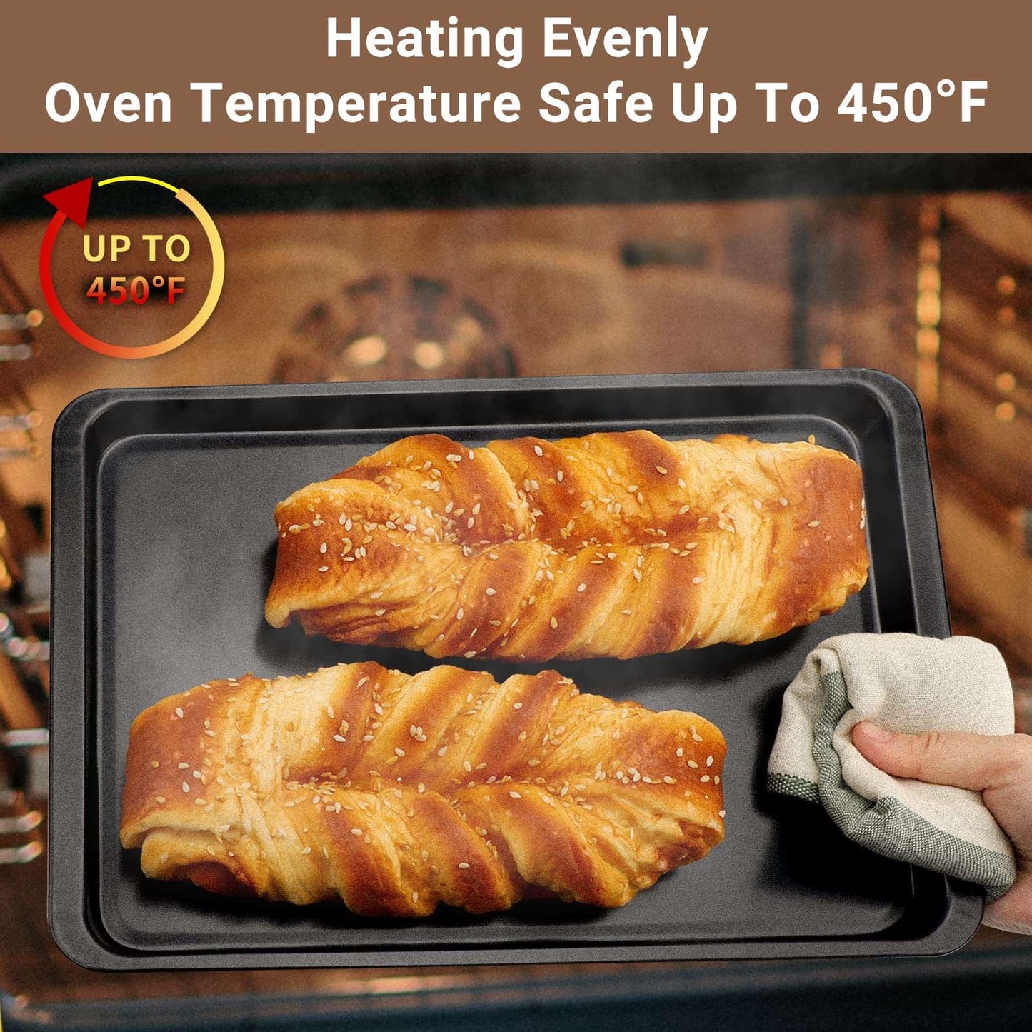 Minimalist Black Carbon Steel 10x14 Inch Baking Sheets, Set of 2
