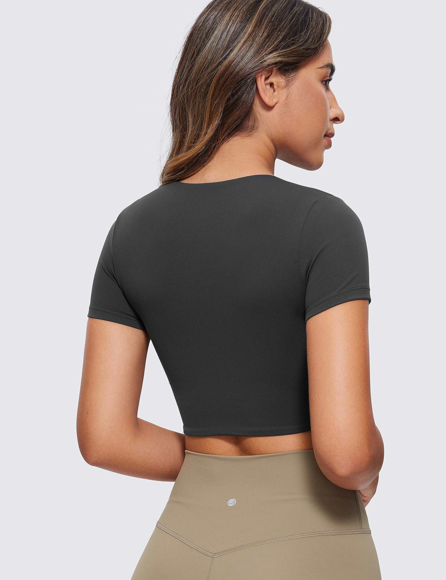 Minimalist Black Butterluxe Double Lined Short Sleeve Women's Crop Top