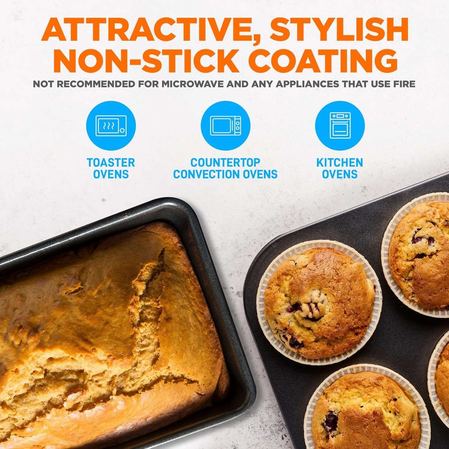 Minimalist Black 8-Piece Nonstick Stackable Bakeware Set