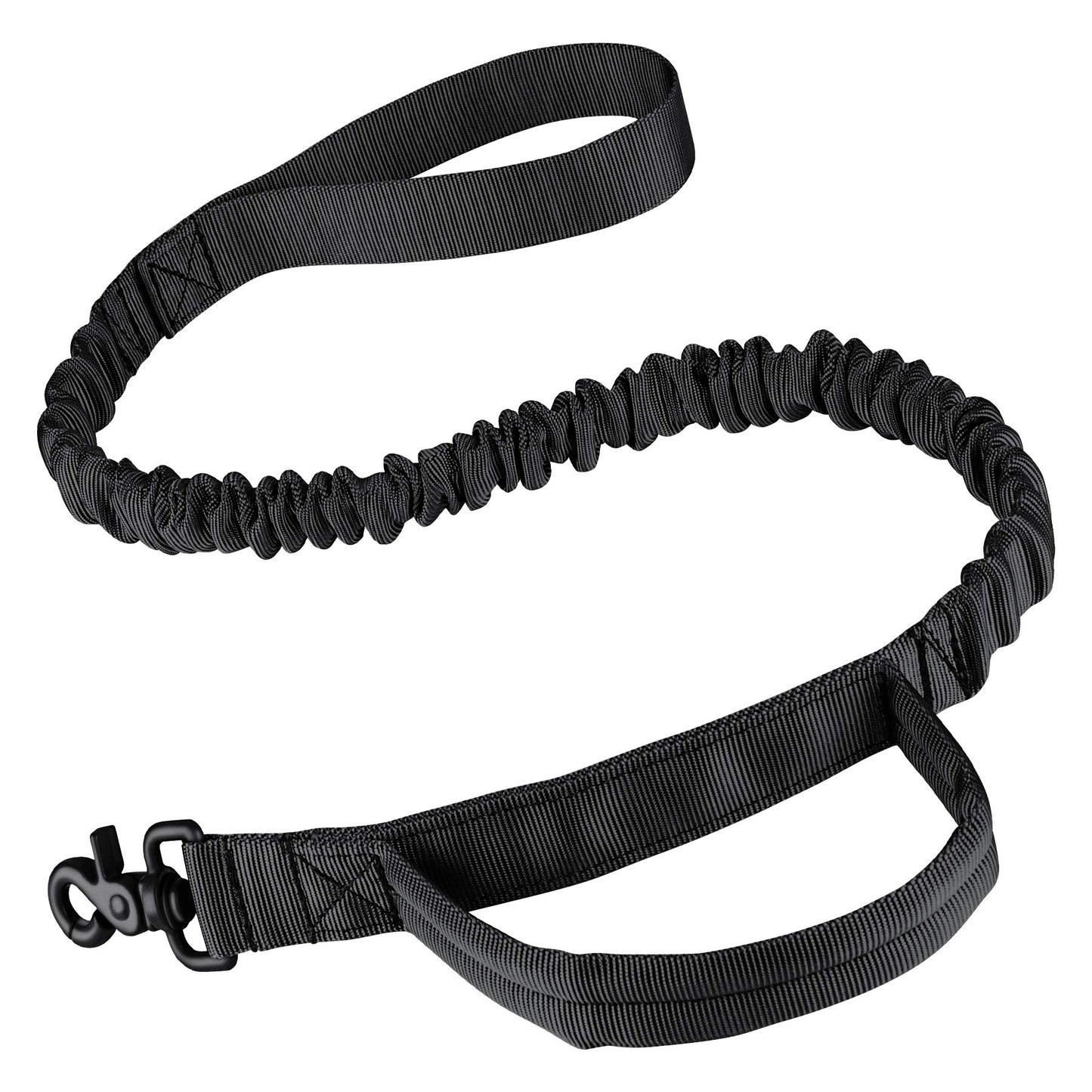Minimalist Black Tactical Training Bungee Leash, Quick Release Buckle w/Control Handle
